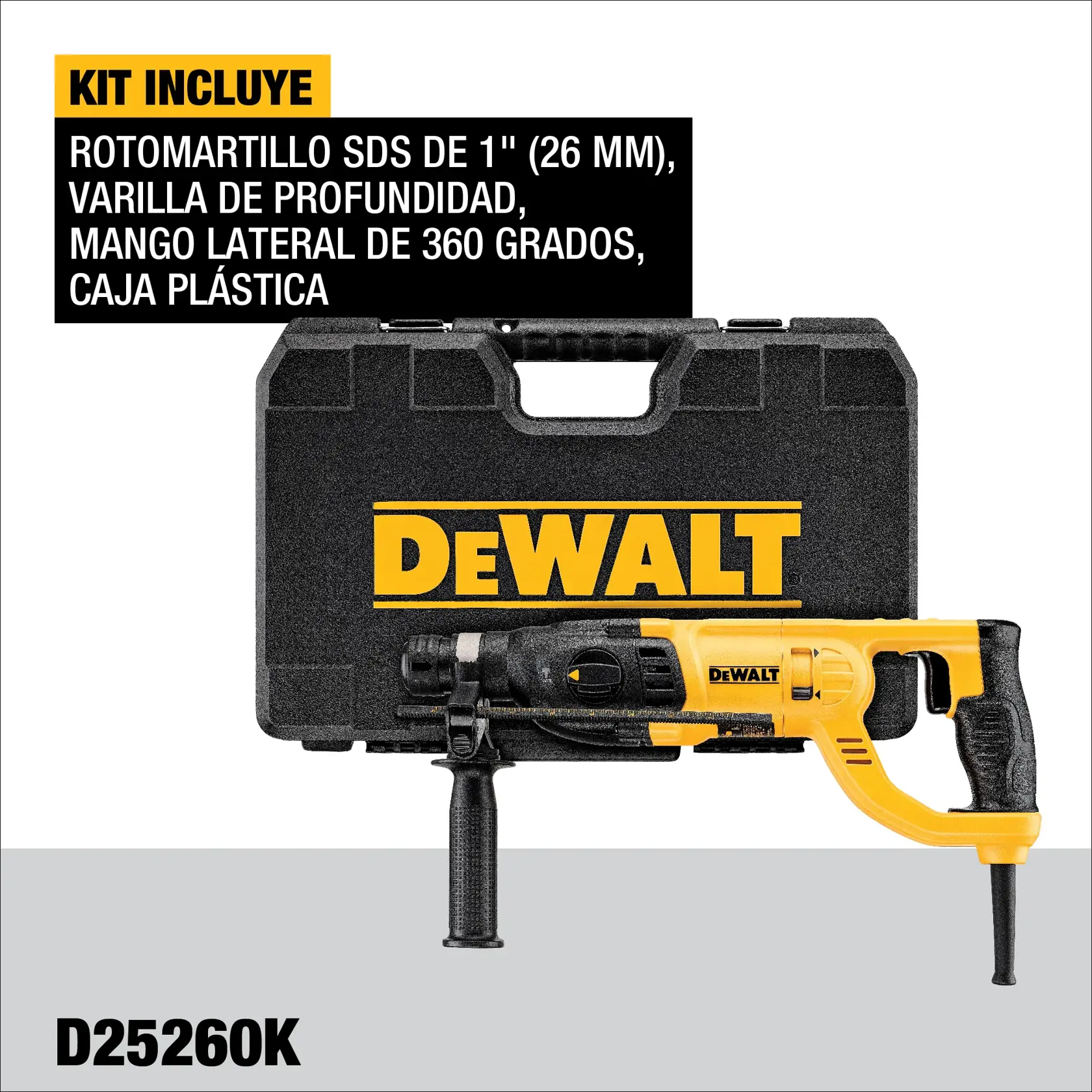 DEWALT® Kit de Rotomartillo de 1" (26mm) de 2.9j