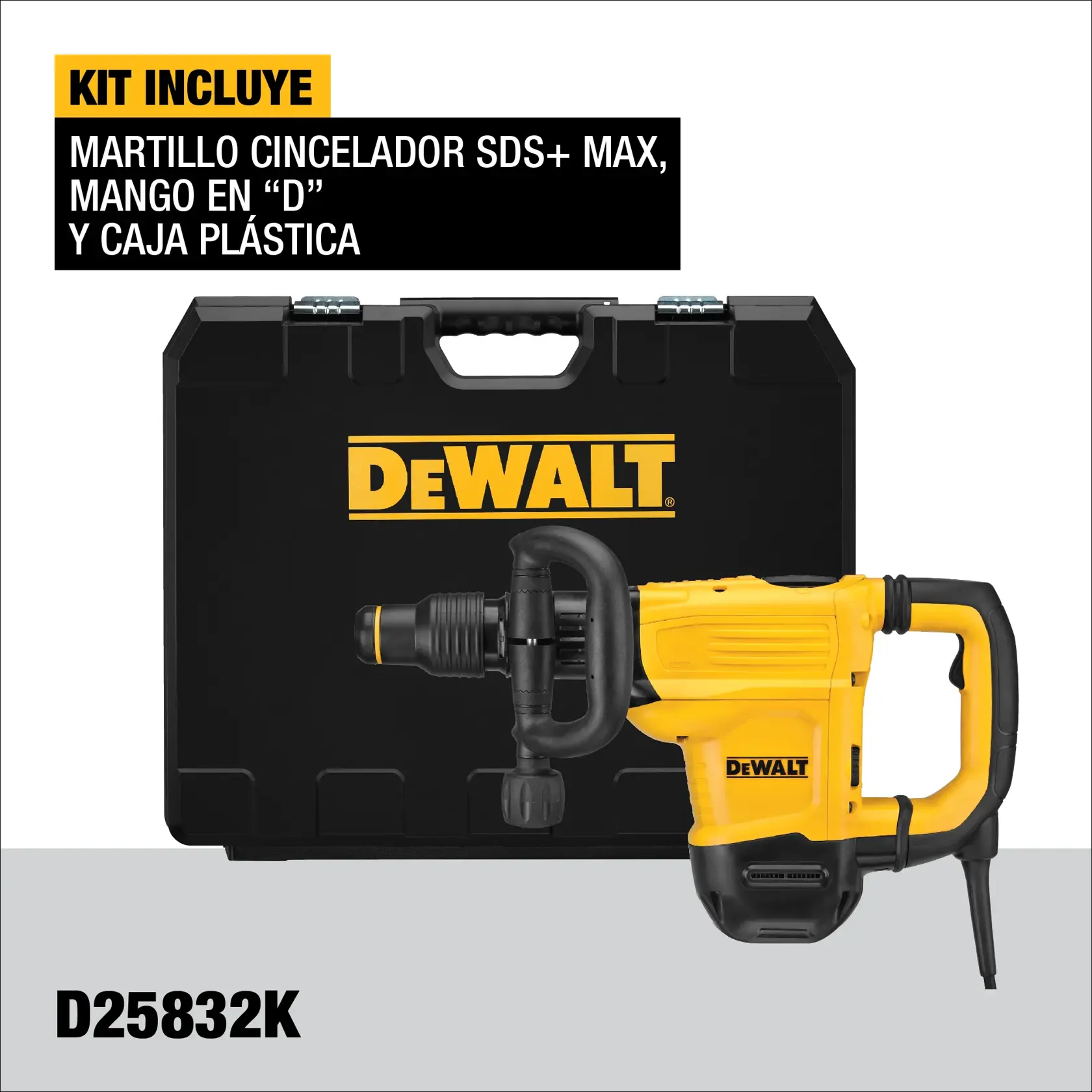 DEWALT® Kit de Martillo Cincelador SDS MAX de 10.5J de 7kg