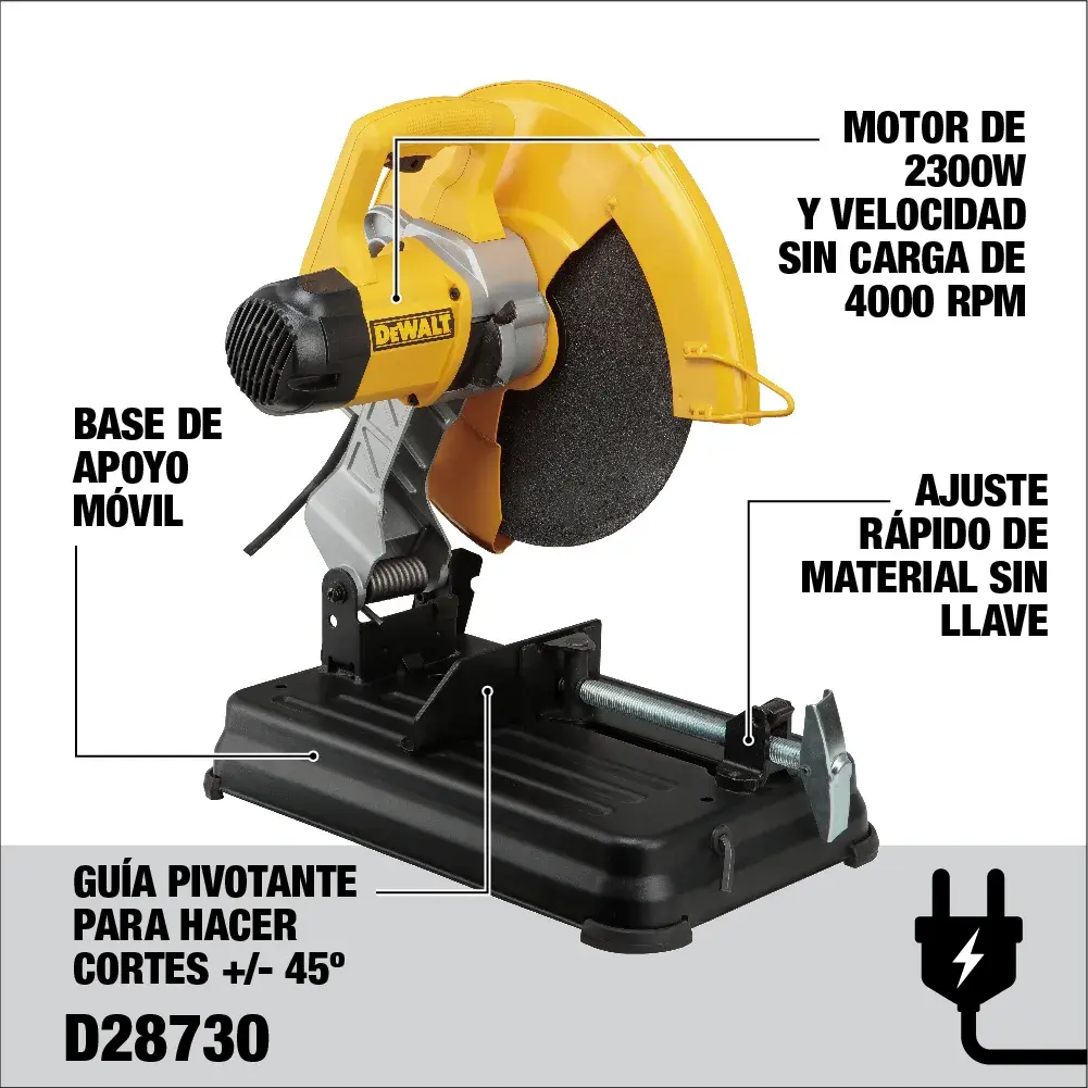 DEWALT® Cortadora de Metal de 14" (355mm) con Cable