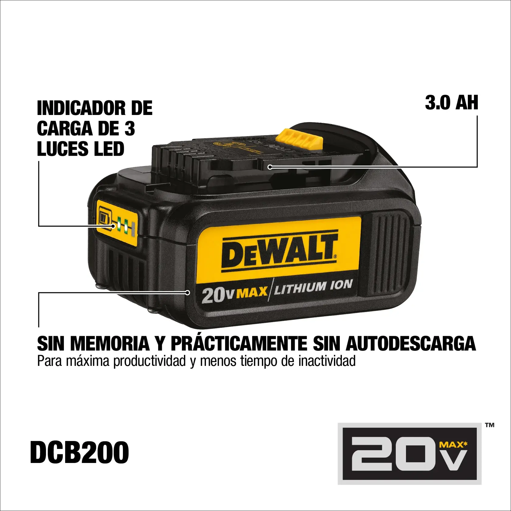 DEWALT® Batería de Ion de Litio de 3.0 Ah