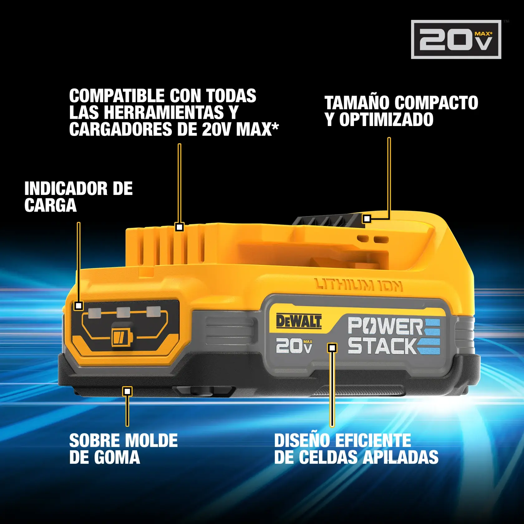 DEWALT® POWERSTACK™ 20V MAX* Batería de Ion de Litio e 1.7 Ah