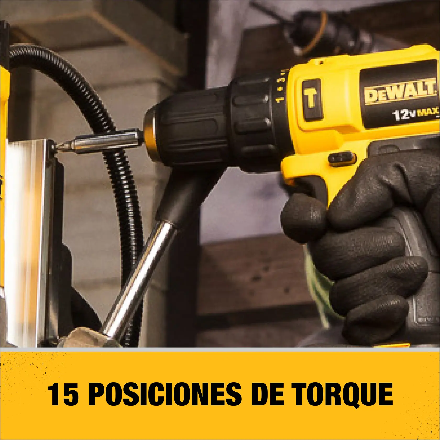 DEWALT® 12V MAX* Kit de Taladro Percutor/Atornillador de 3/8" (10mm) Inalámbrico, (2) Baterías de 1.5 Ah y Cargador