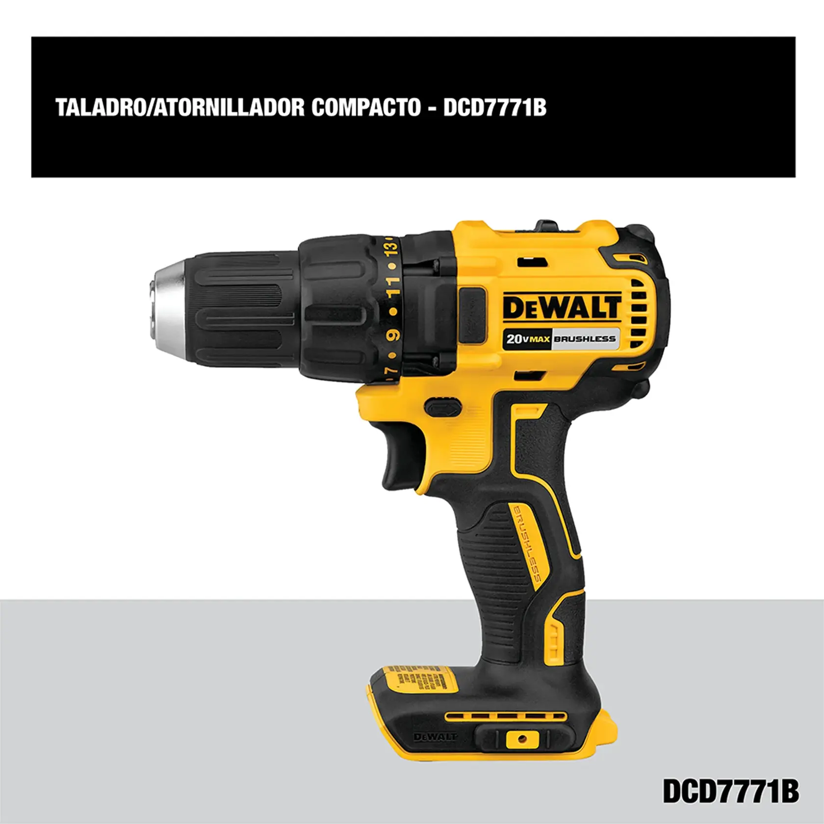 DEWALT® 20V MAX* Taladro Percutor/Atornillador de 1/2" (13mm) Inalámbrico (Solo Herramienta)