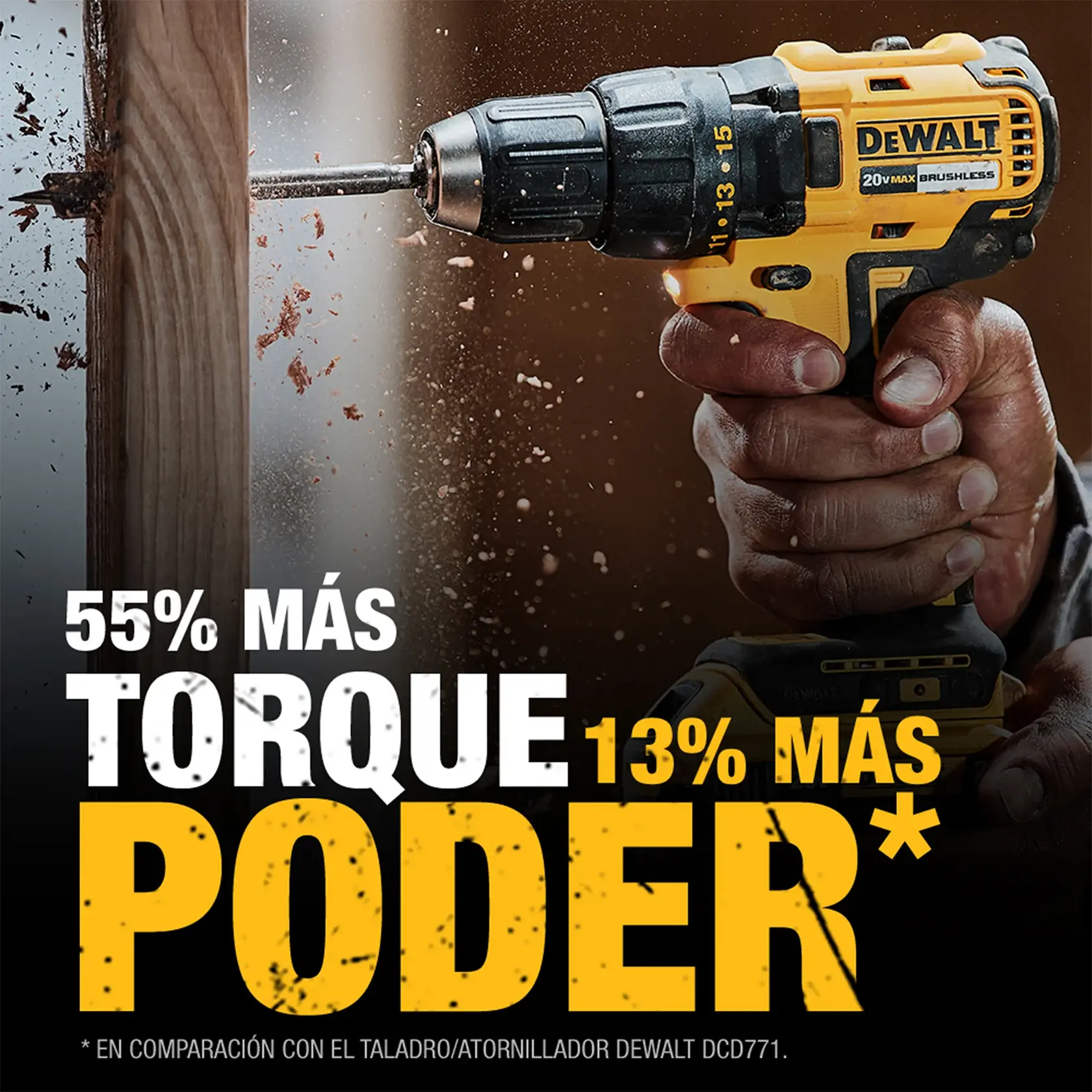 DEWALT® 20V MAX* Taladro Percutor/Atornillador de 1/2" (13mm) Inalámbrico (Solo Herramienta)