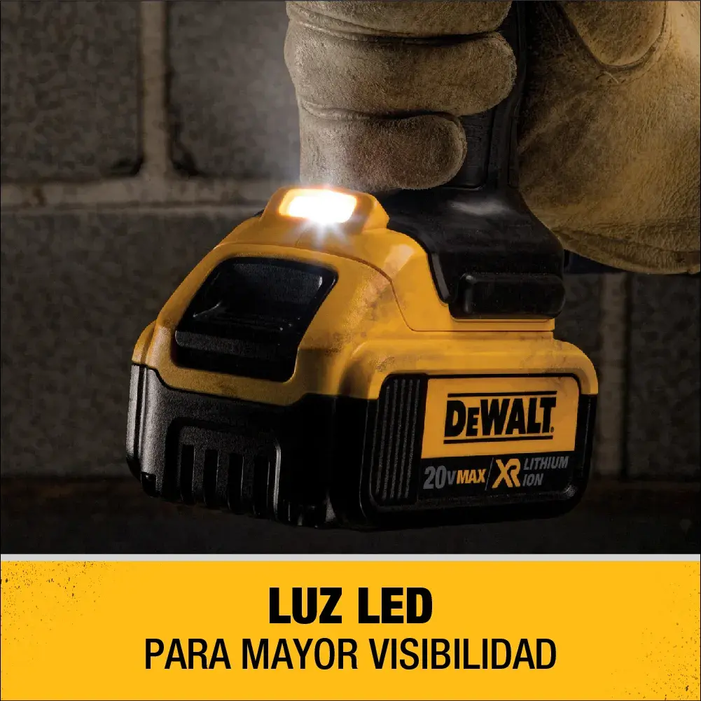 DEWALT® 20V MAX* Kit de Llave de Impacto de 1/2" (13mm) con Pin de Retención, (2) Baterías de 4.0 Ah y Cargador