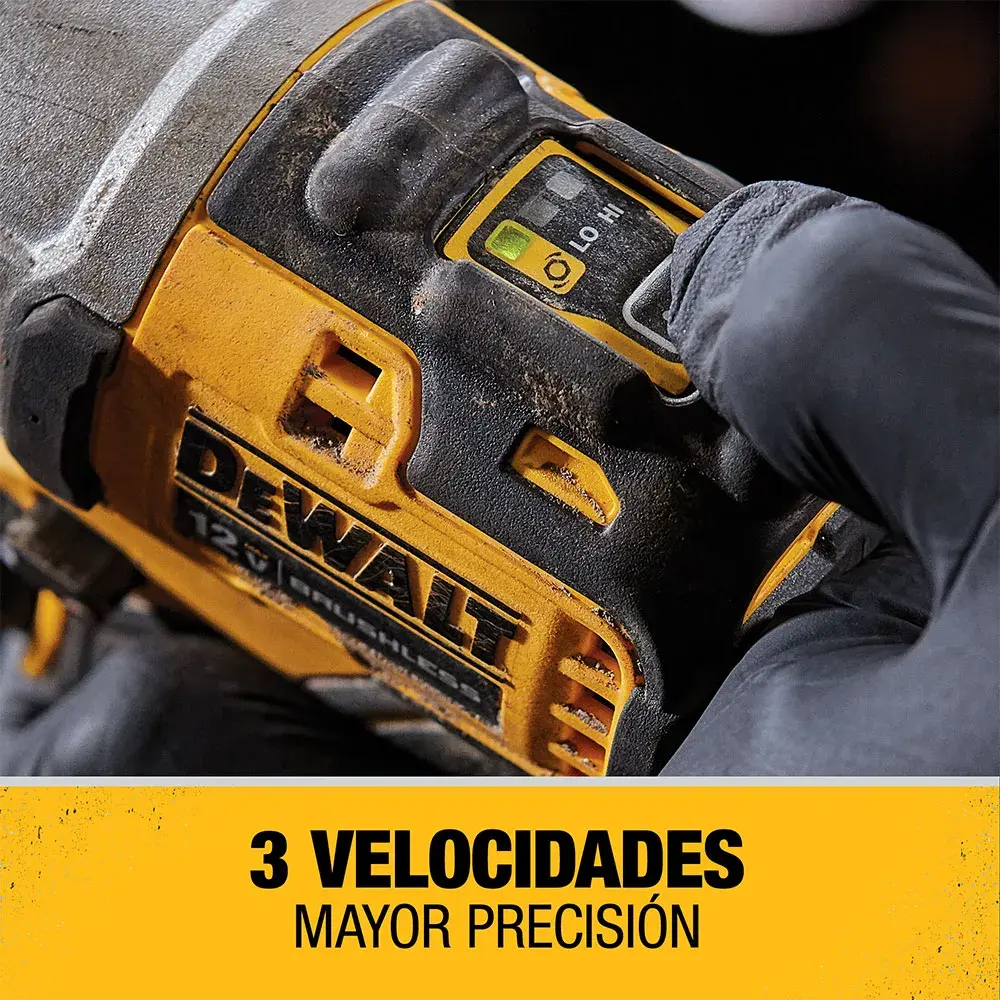 DEWALT® XTREME™ 12V MAX* Llave de Impacto de 3/8" (10 mm) Inalámbrica sin Carbones (Solo Herramienta)