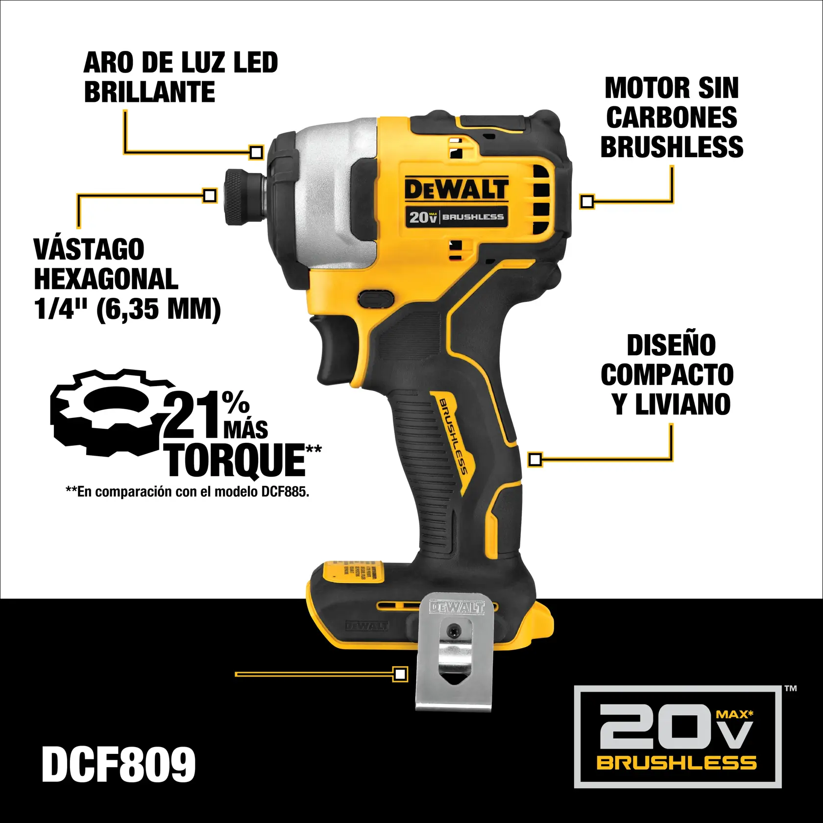 DEWALT® ATOMIC™ 20V MAX* Combo de Taladro Percutor/Atornillador de 1/2" (13mm) y Atornillador de Impacto de 1/4" (6.35mm) Inalámbrico sin Carbones con (2) Baterías de 2.0 Ah y Cargador