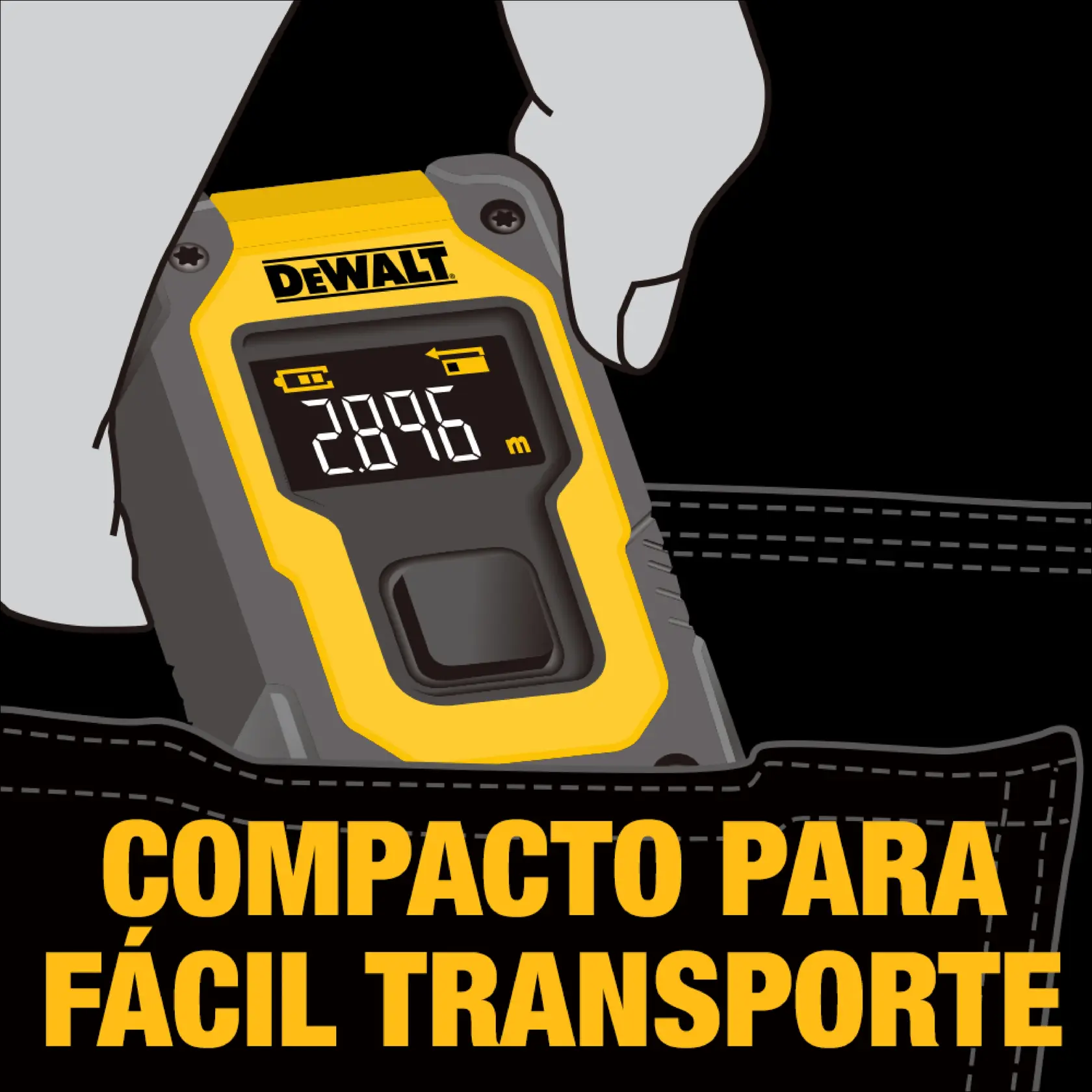 DEWALT® ATOMIC™ COMPACT SERIES Medidor Láser de Distancia de Bolsillo de 55 Pies
