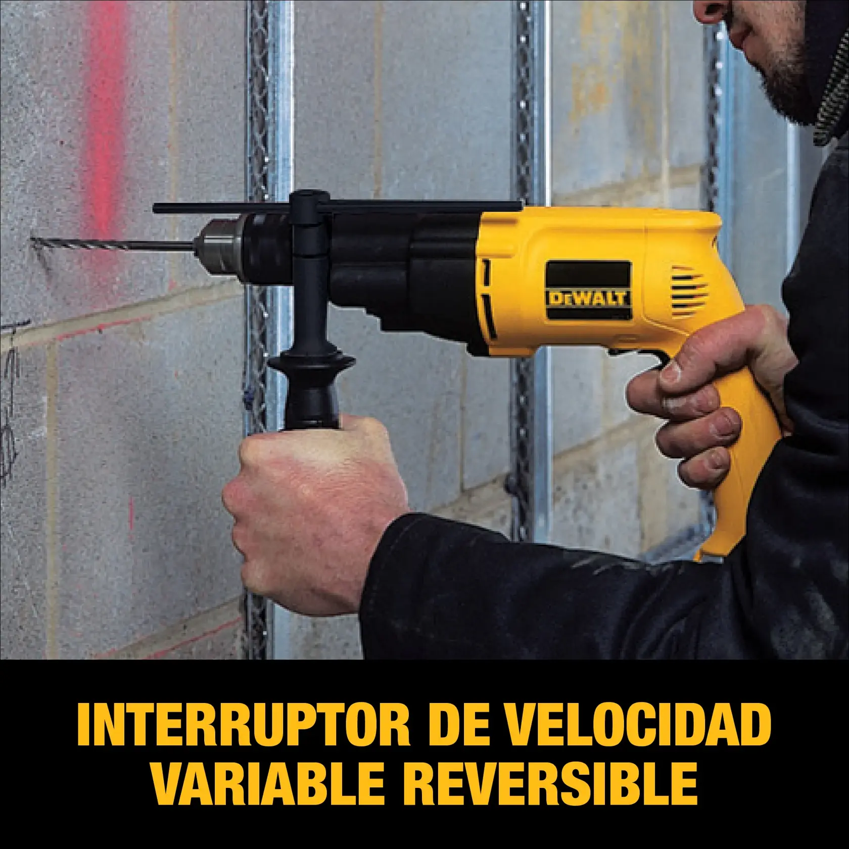 DEWALT® Taladro Percutor de 1/2" (13mm) de Velocidad Variable Reversible