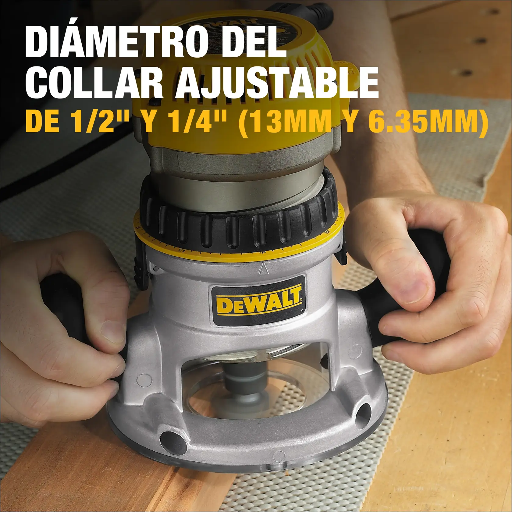 DEWALT® Rebajadora de Base Fija de 1-3/4 HP con Cable