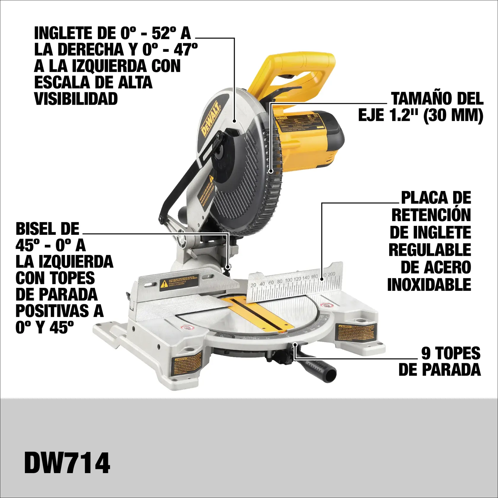 DEWALT® Sierra Ingletadora Compuesta de 10" (254mm) Eléctrica
