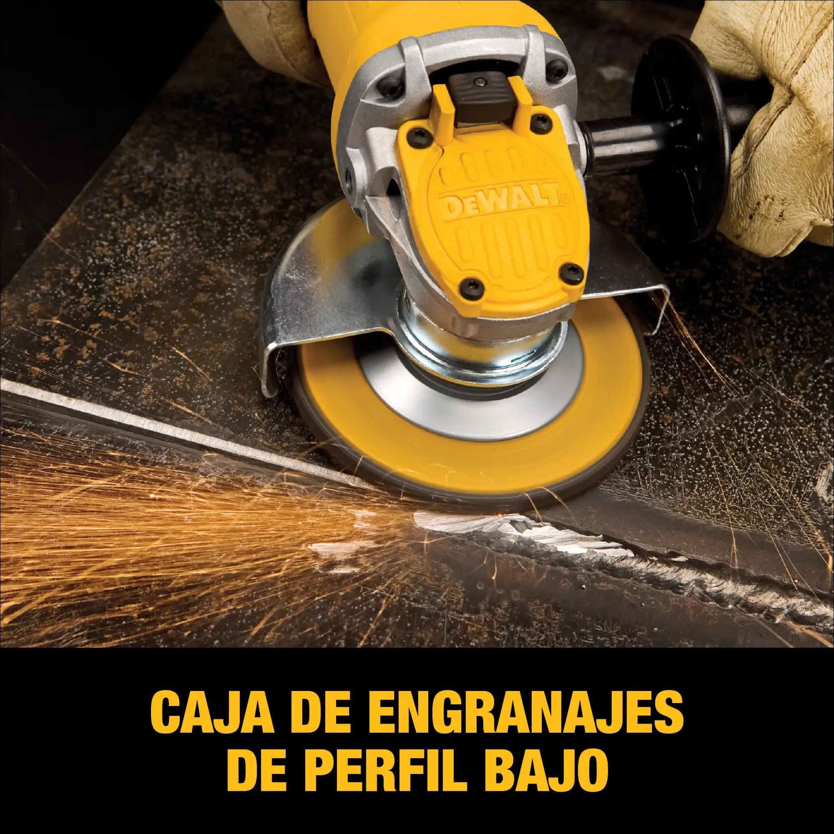 DEWALT® Esmeriladora Angular de 4-1/2" (115mm) de 900W con Interruptor de Paleta