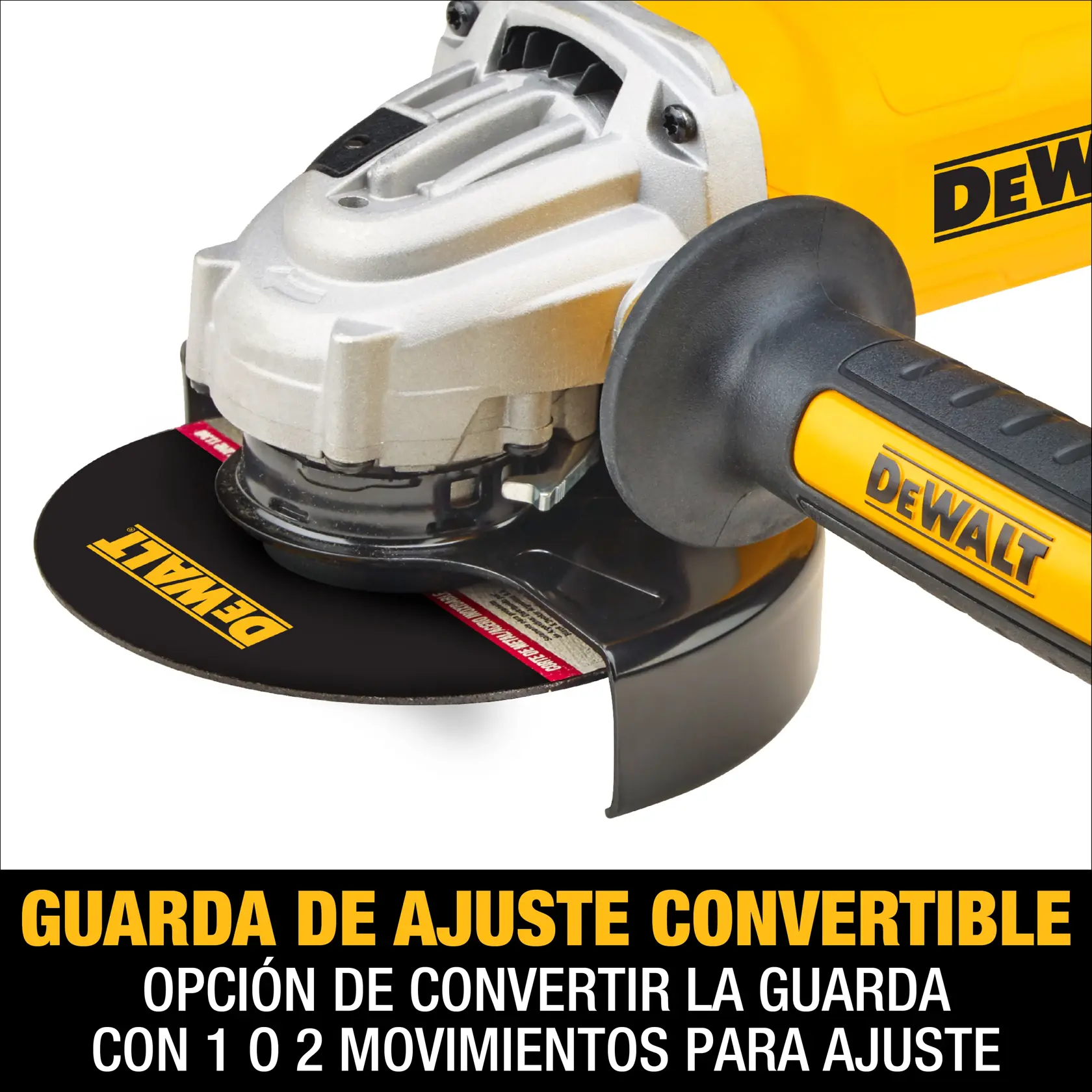 DEWALT® Esmeriladora Angular de 4-1/2" (115mm) - 5" (125mm) con Cable de 1500W de Interruptor de Gatillo
