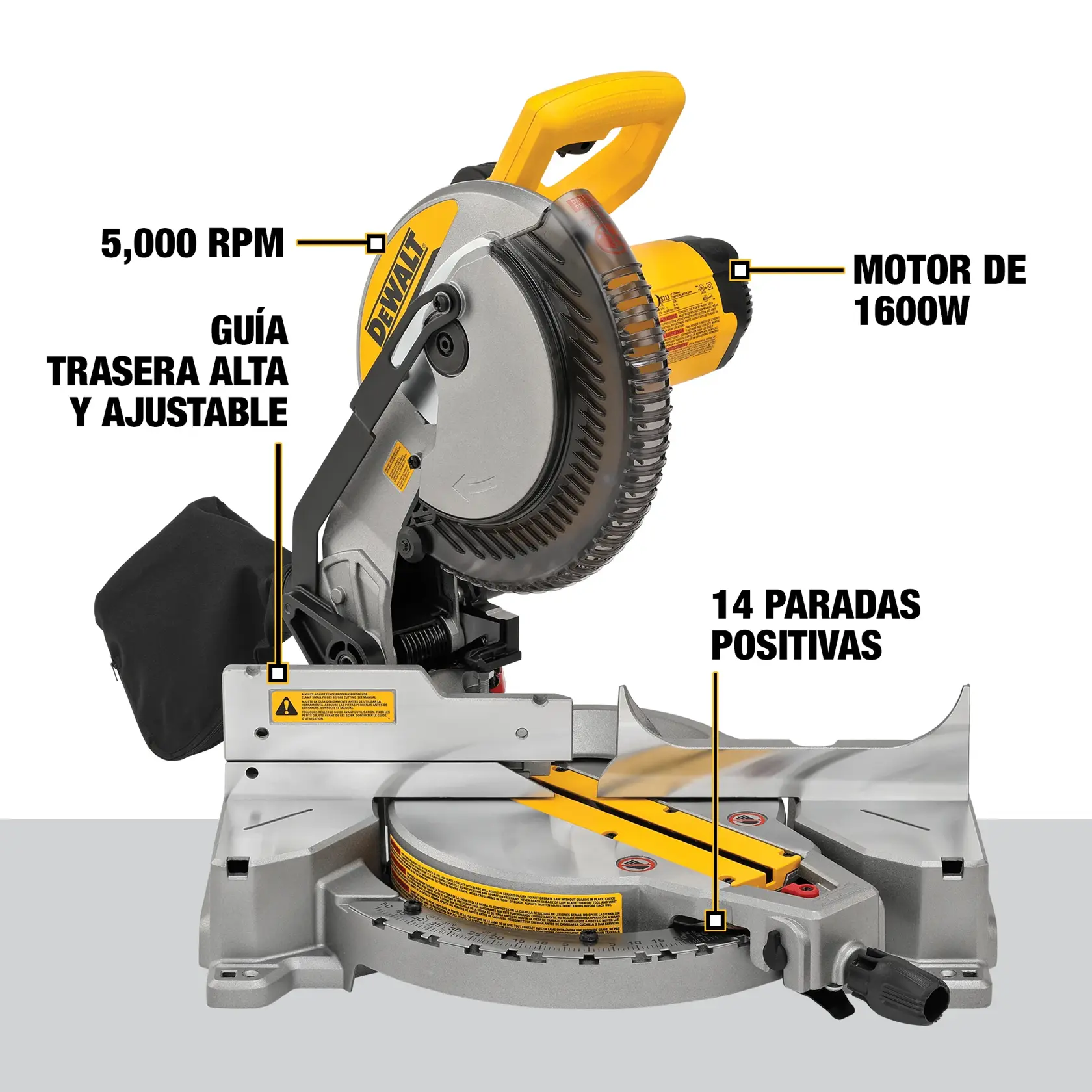 DEWALT® Sierra Ingleteadora de 10" (254mm) Compuesta de Doble Bisel con Cable
