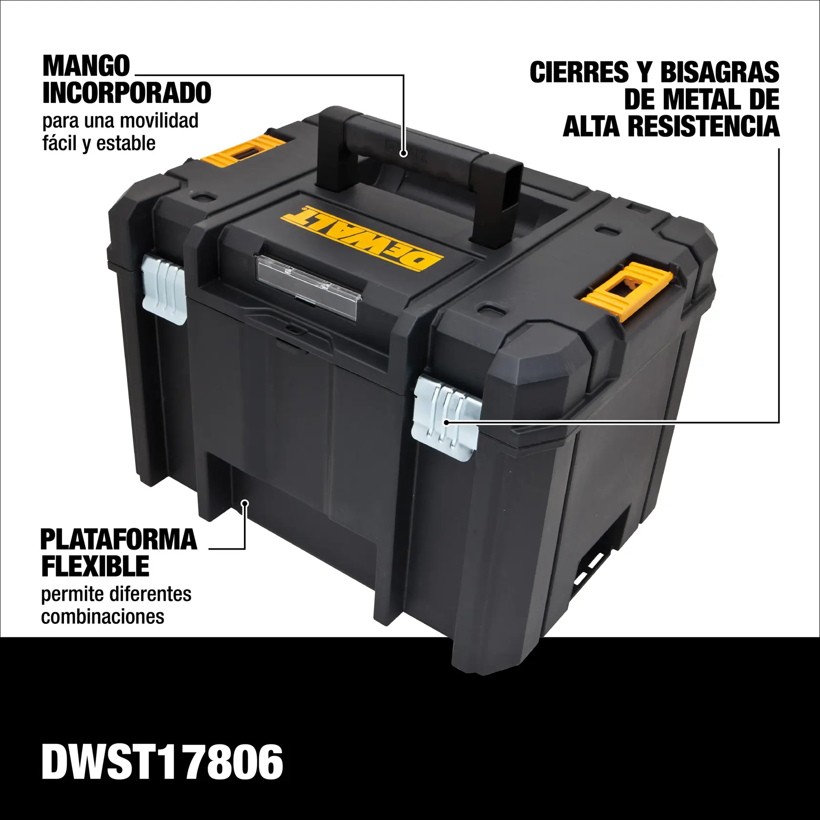 DEWALT® TSTAK® Vi Caja De Almacenamiento De Herramientas Profunda Apilable De 17 Pulgadas (432mm)