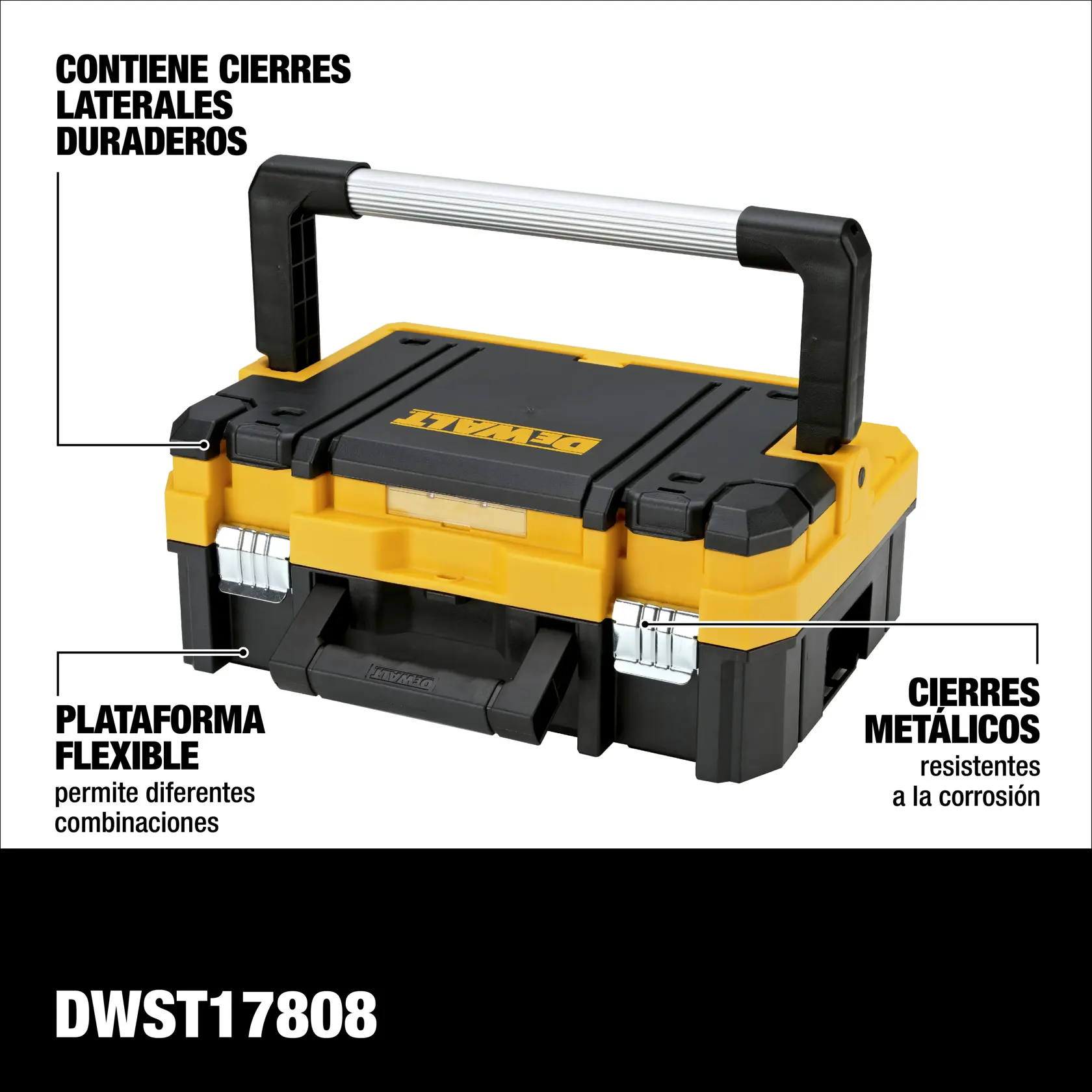 DEWALT® TSTAK® I Organizador Apilable de 7 Compartimentos con Mango Largo para Piezas Pequeñas y Herramientas