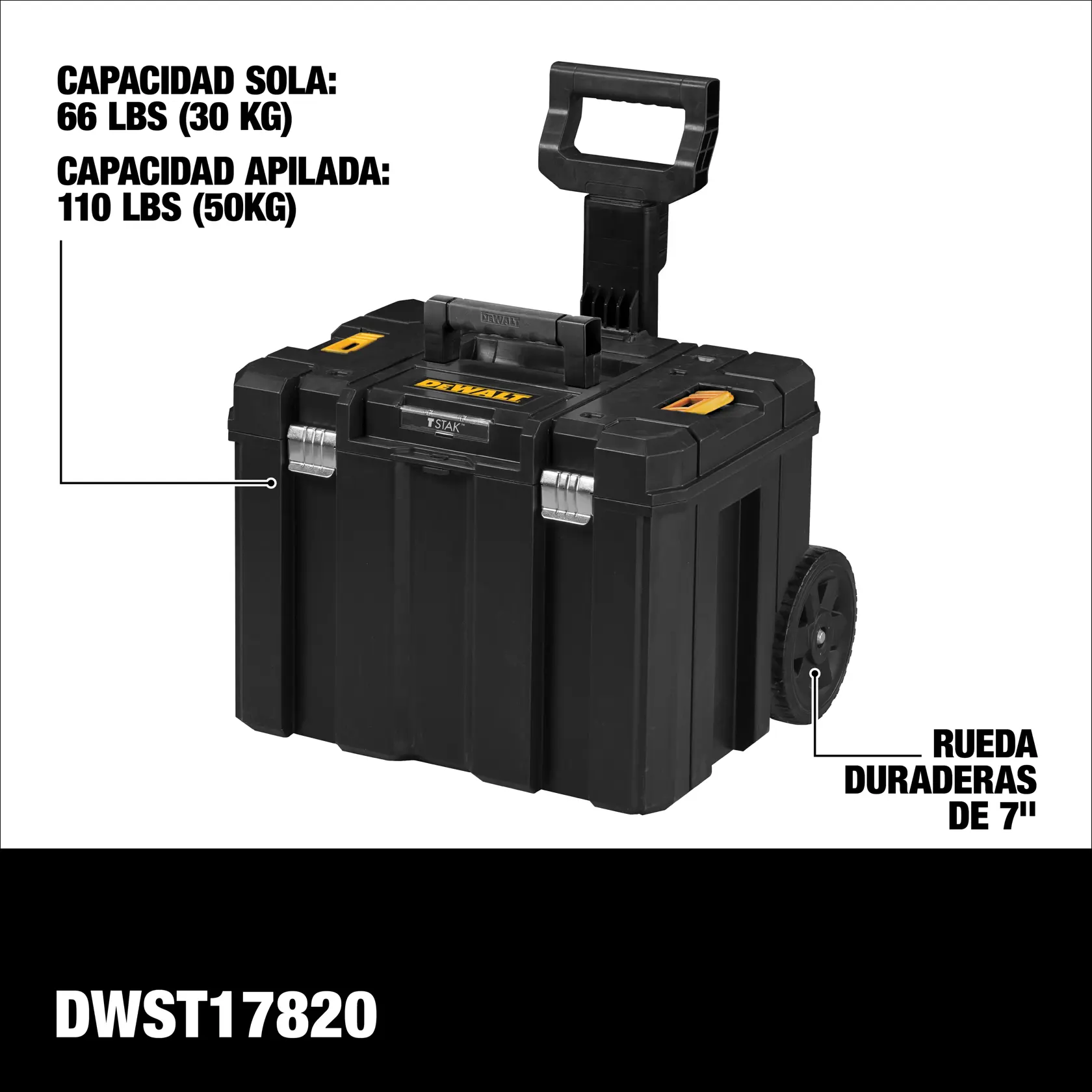 DEWALT® TSTAK® Caja Profunda de Almacenamiento Móvil Sobre Ruedas