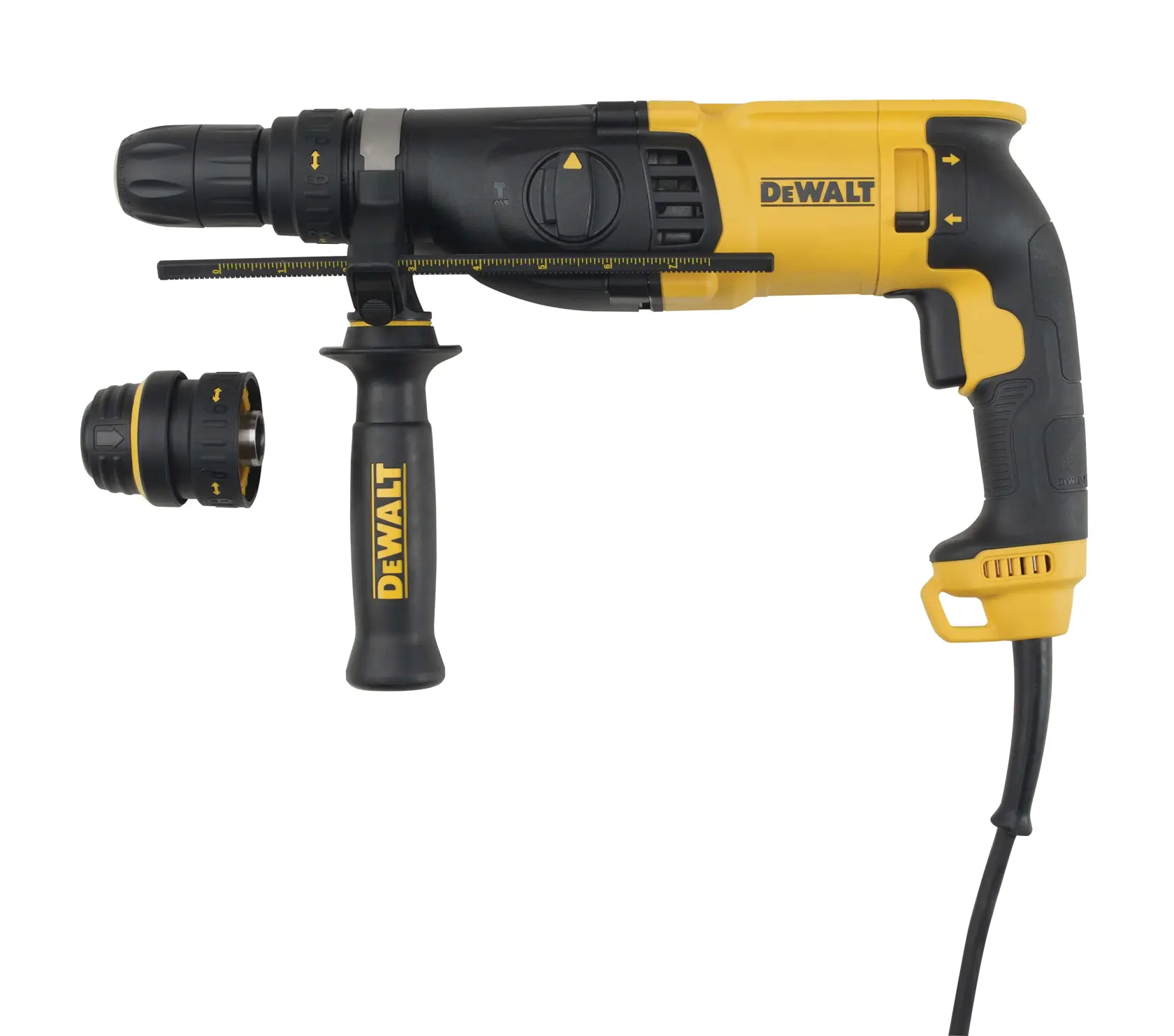 DEWALT® Kit de Rotomartillo de 1" (26mm) de 3.0j con Mandril de Acople Rápido
