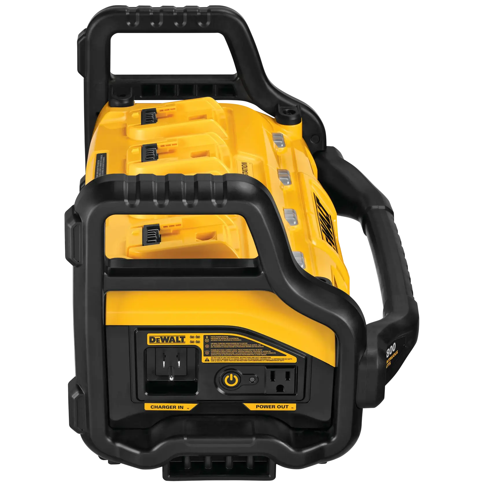 Side view of 1800 Watt Portable Power Station and Battery Charger