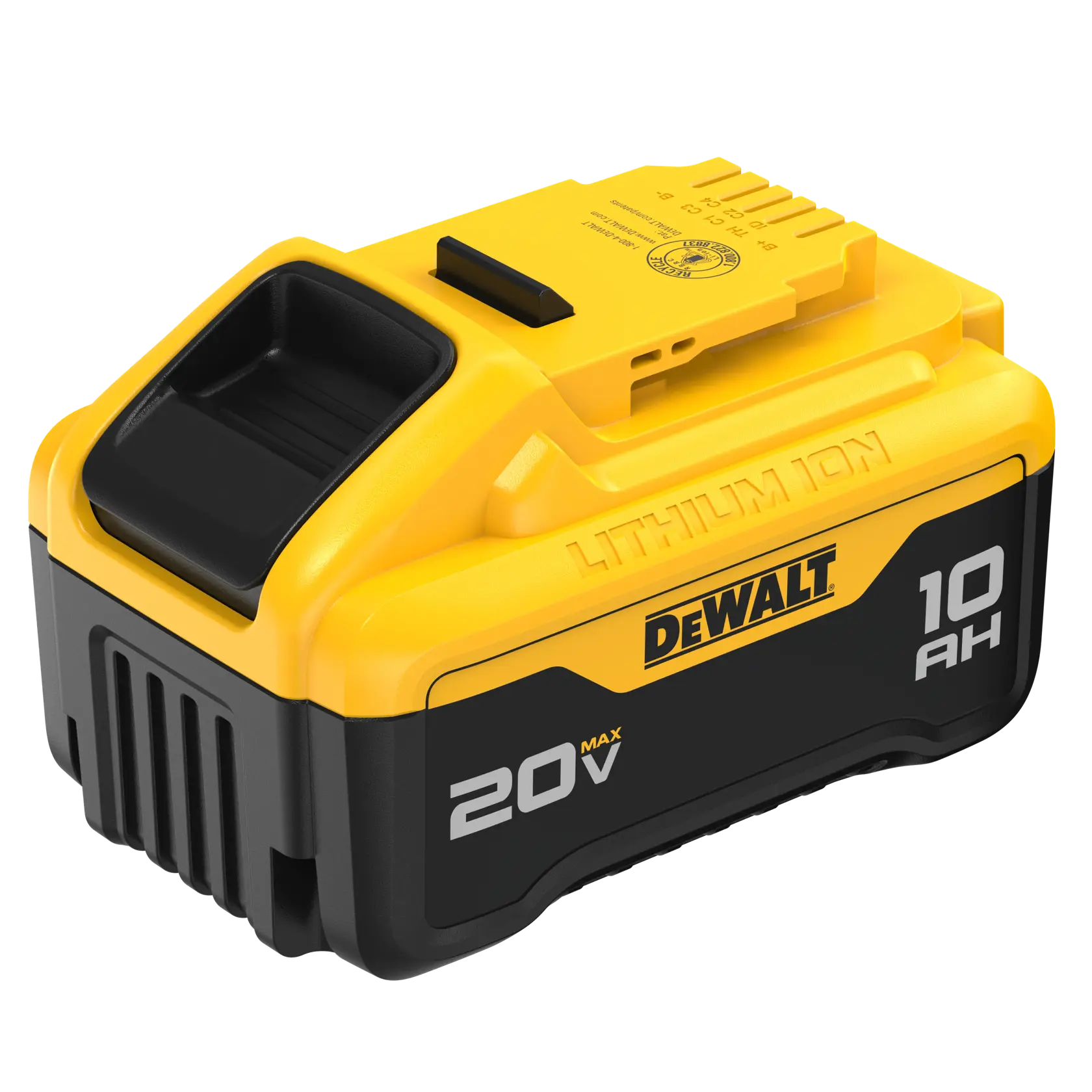 DCB210 battery top angled view 