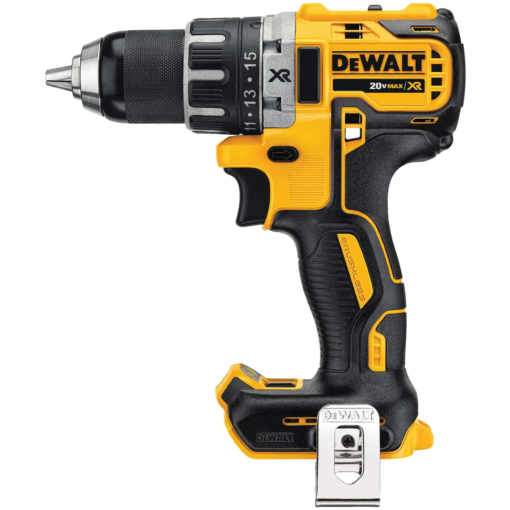 DEWALT® Kit de Taladro Percutor/Atornillador de 1/2" (13mm) Inalámbrico sin Carbones de 20V MAX* XR®, (2) Baterías de 2.0Ah y Cargador