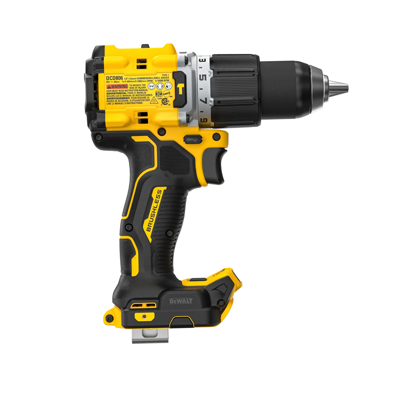 20V MAX* XR® Brushless Cordless 1/2 in. Hammer Drill/Driver (Tool Only)