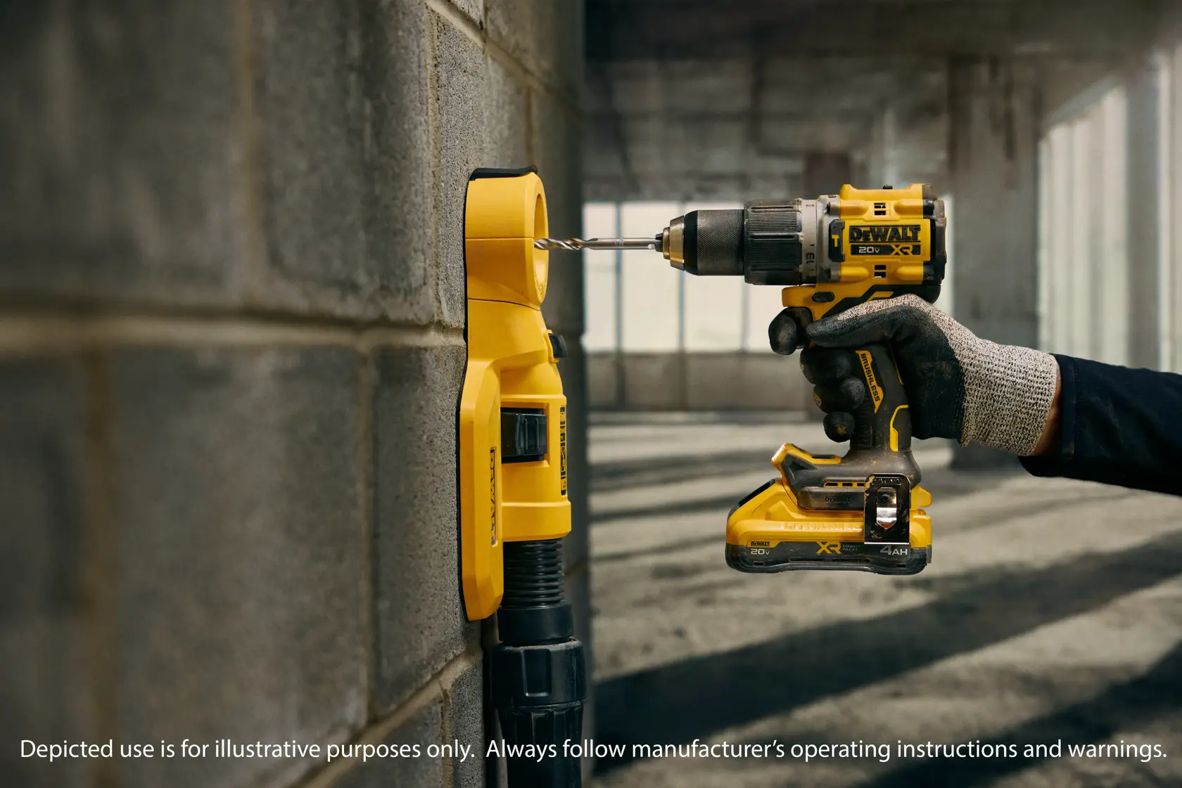 Talent using a 1/2" Hammer Drill on concrete