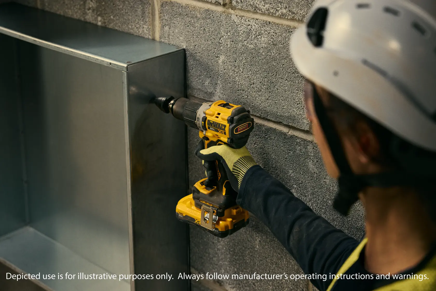 Talent using a 1/2" Hammer Drill on metal material