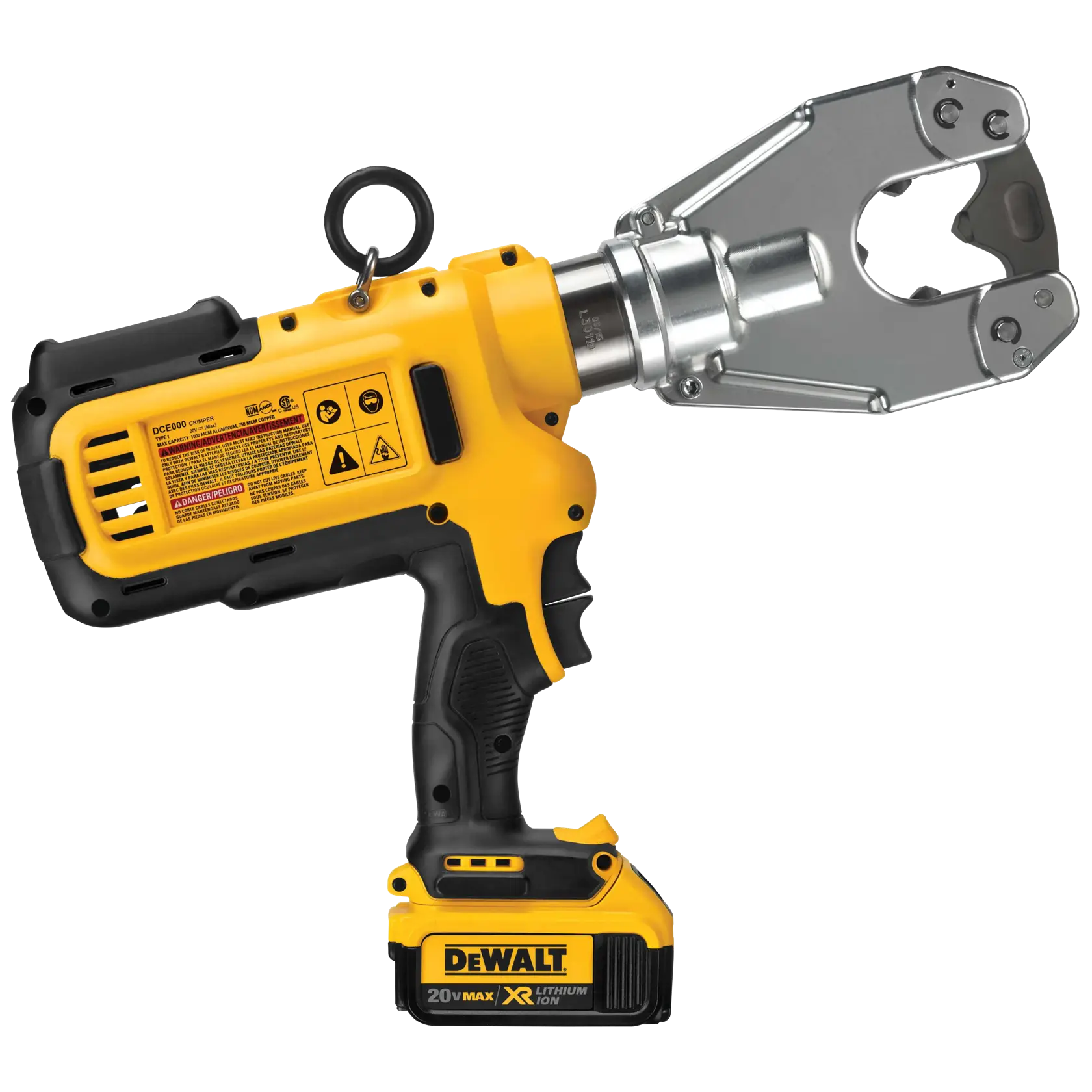 DEWALT® 20V MAX* Kit de Herramienta de Crimpado de Cable sin Troqueles Inalámbrica con (2) Baterías de 4.0 Ah y Cargador