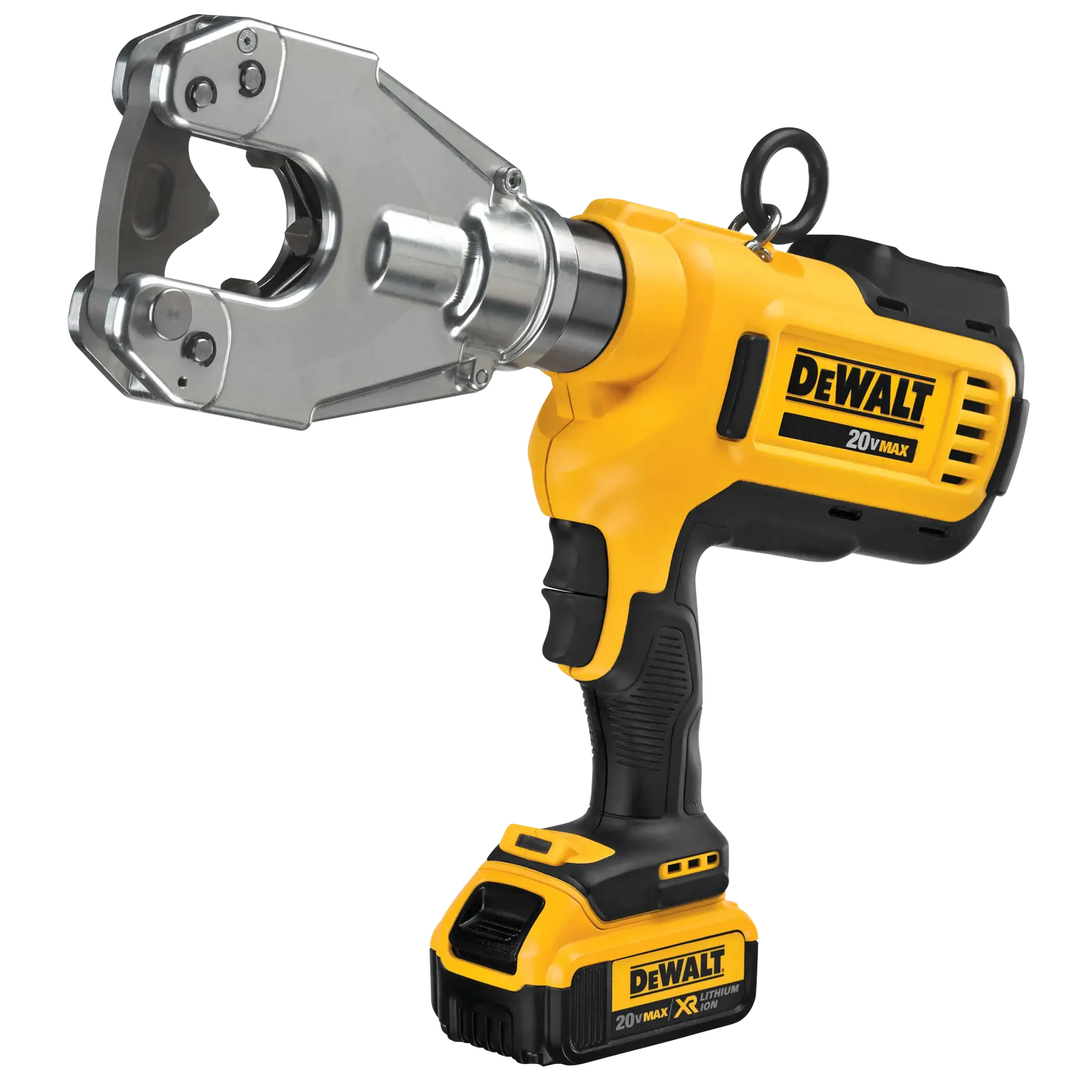 DEWALT® 20V MAX* Kit de Herramienta de Crimpado de Cable sin Troqueles Inalámbrica con (2) Baterías de 4.0 Ah y Cargador
