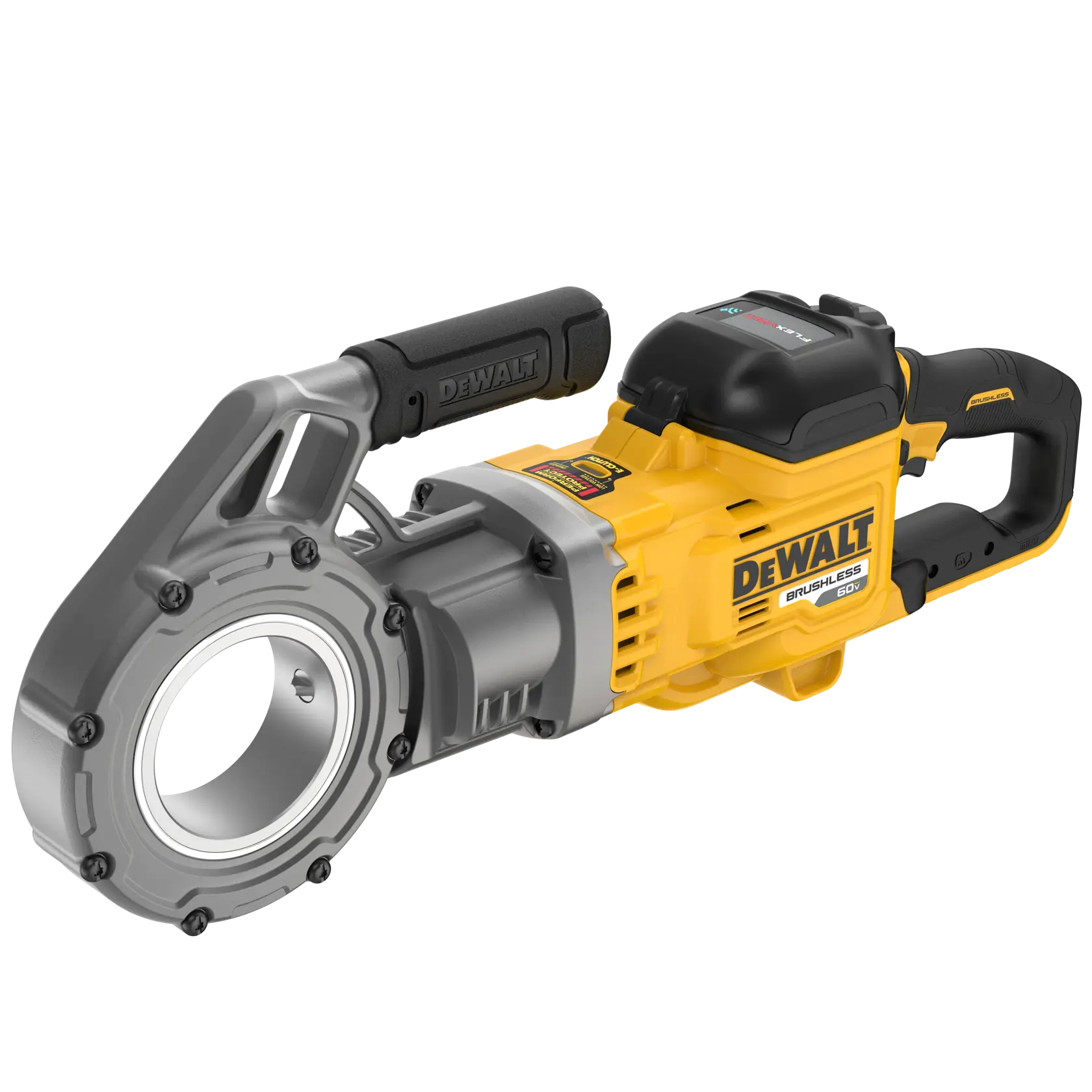 Overhead view of FLEXVOLT cordless pipe threader.