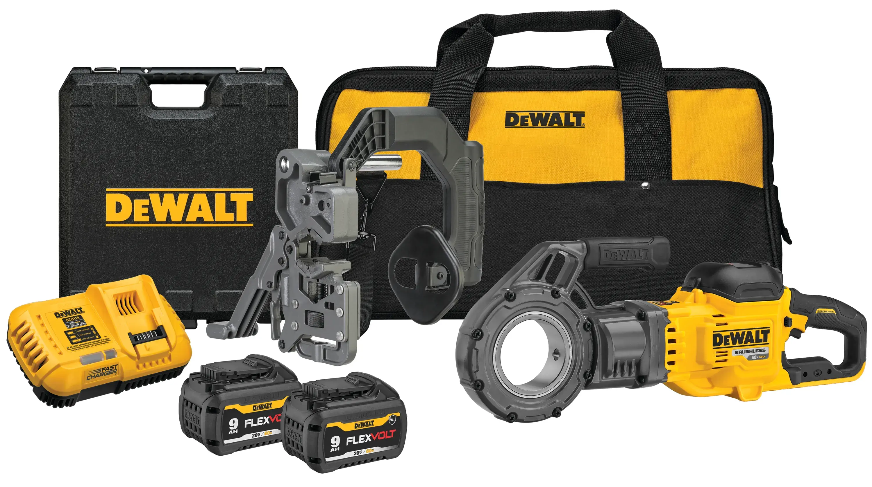 DEWALT® FLEXVOLT® 60V MAX* Kit de Roscador de Tubos Inalámbrico sin Carbones