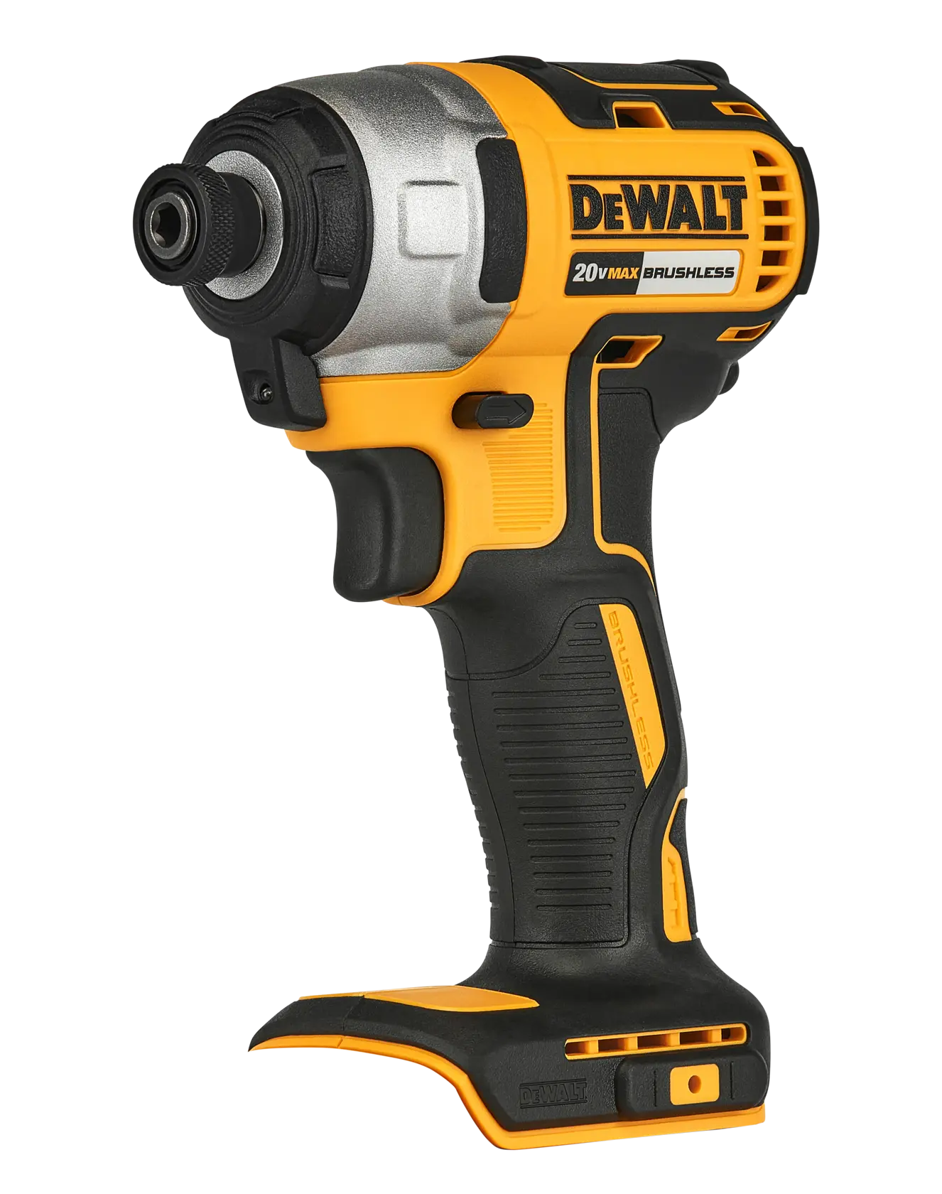 DEWALT® Kit de Atornillador de Impacto de 1/4" (6.4 mm) Inalámbrico sin Carbones de 20V MAX*, (2) Baterías de 2.0Ah y Cargador