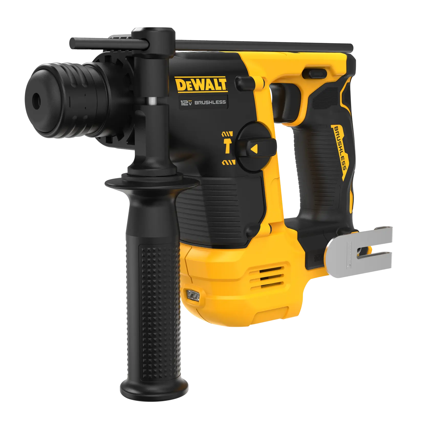 Front angle view of the DEWALT XTREME(™) 12V MAX Brushless Cordless 9/16 in. SDS PLUS Rotary Hammer (Tool Only)