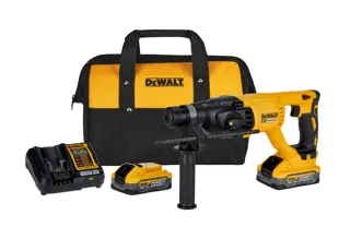 1 inch (26mm) SDS PLUS Rotary Hammer, 2 POWERSTACK 5.0AH Batteries, Charger and Bag Kit