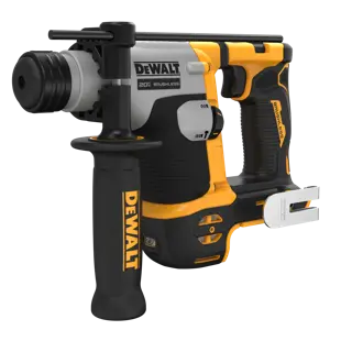 Profile of atomic 20 volt five eighths inch brushless cordless S D S plus rotary hammer tool.