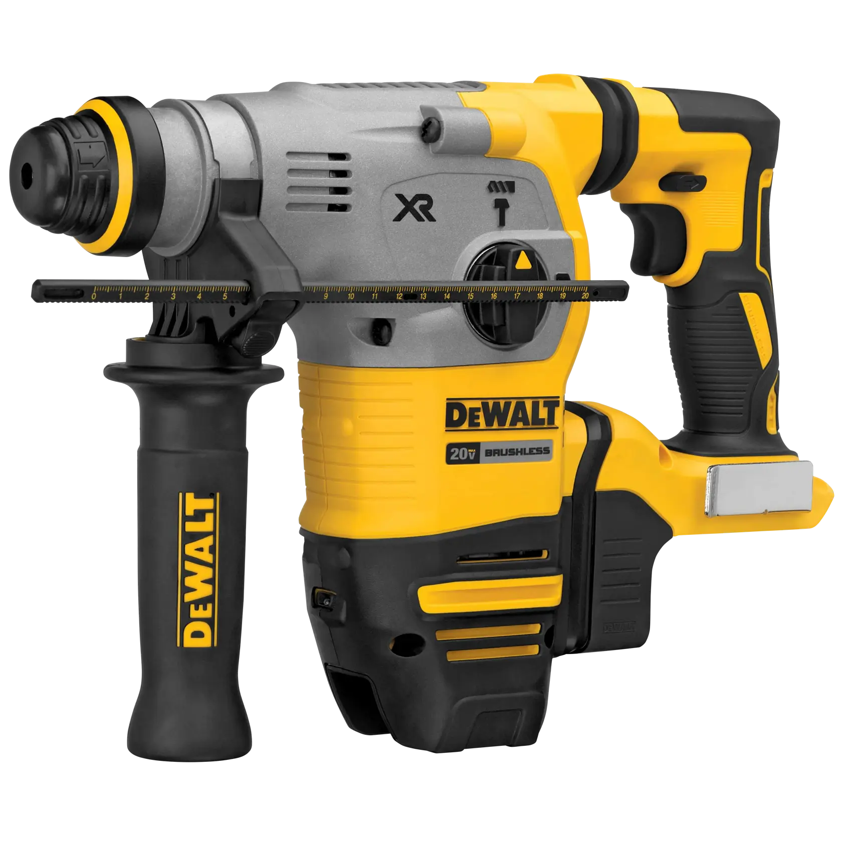 Profile of brushless, cordless SDS Plus L-shape rotary hammer