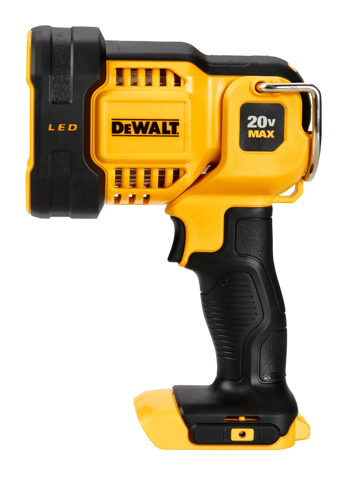 Profile of jobsite LED spotlight without battery