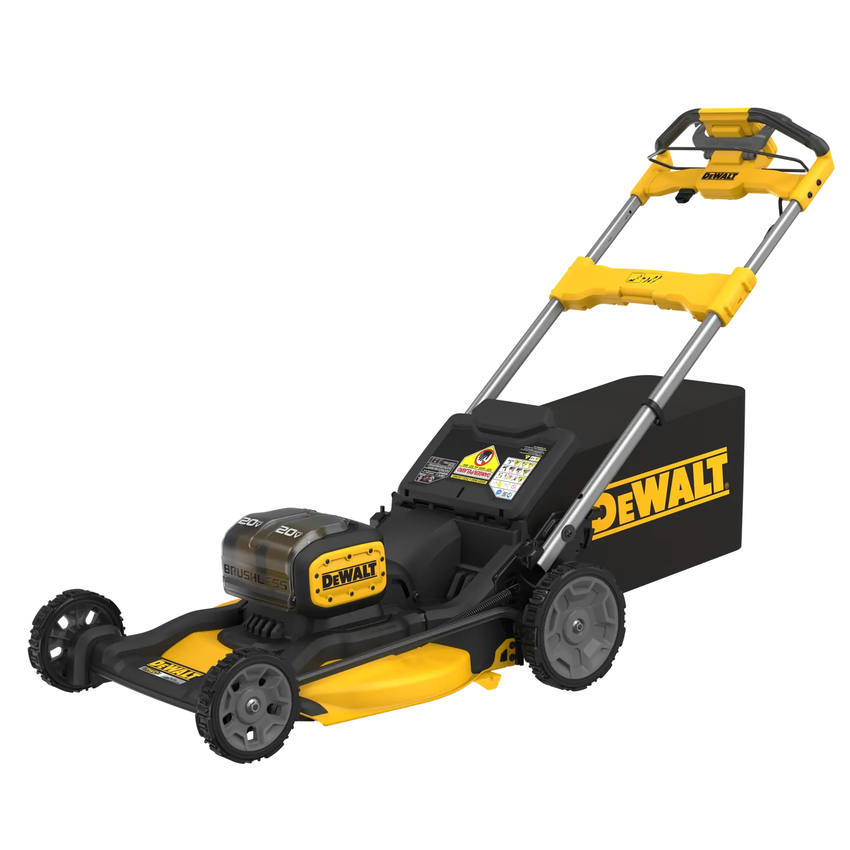DEWALT 2X20V MAX* SELF-PROPELLED MOWER FRONT 3/4 ANGLE