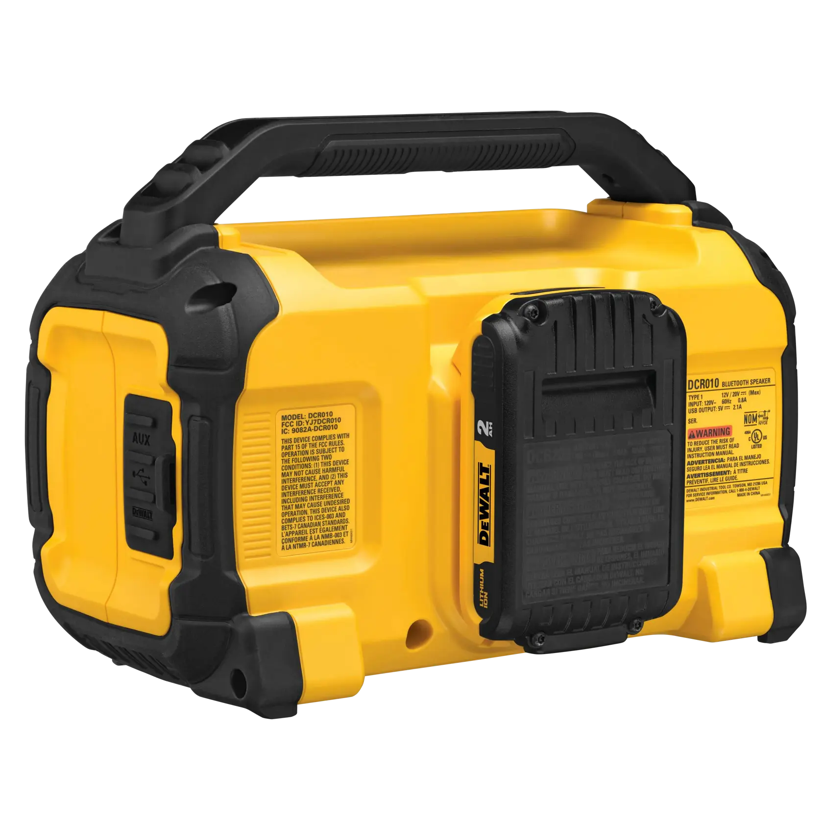 Backside of Jobsite Bluetooth Speaker.