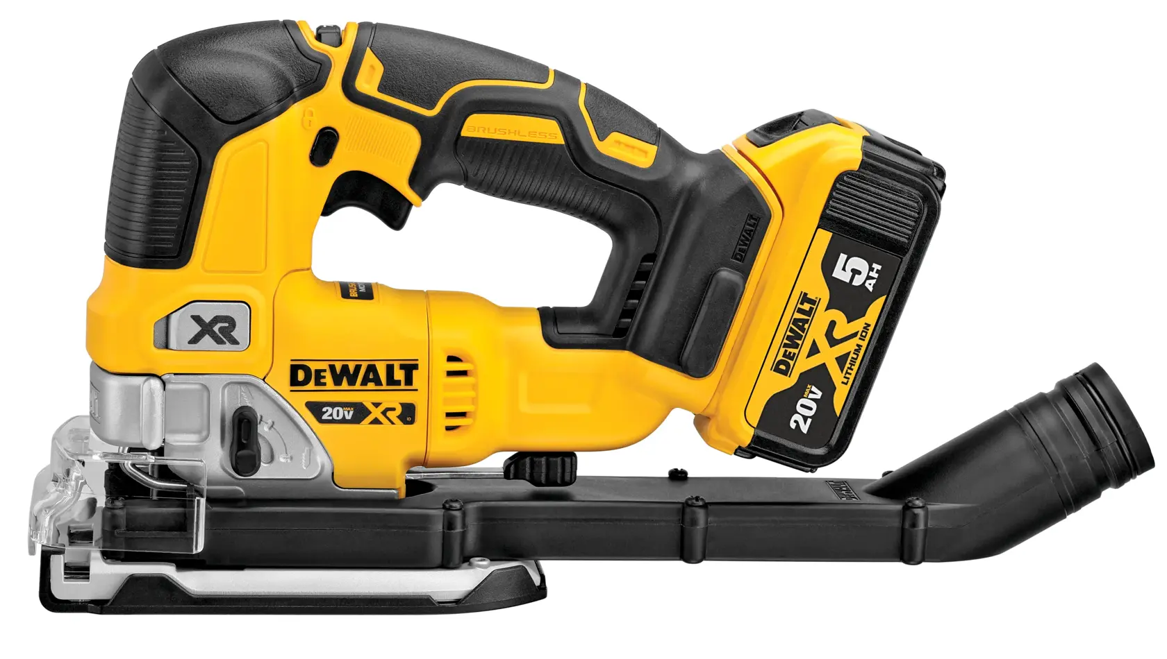 Profile of Cordless Jig Saw with battery.