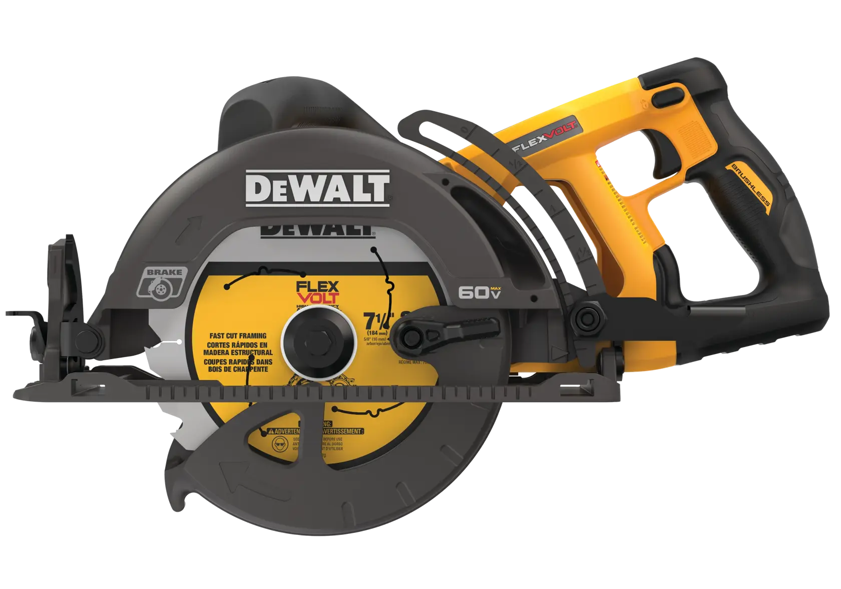 FLEXVOLT cordless worm drive style saw.