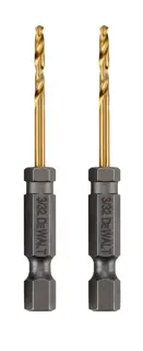 DEWALT® IMPACT READY® Brocas Helicoidales con Recubrimiento de Nitruro de Titanio de 3/32 pulgadas (2.4mm) (Paquete de 2)