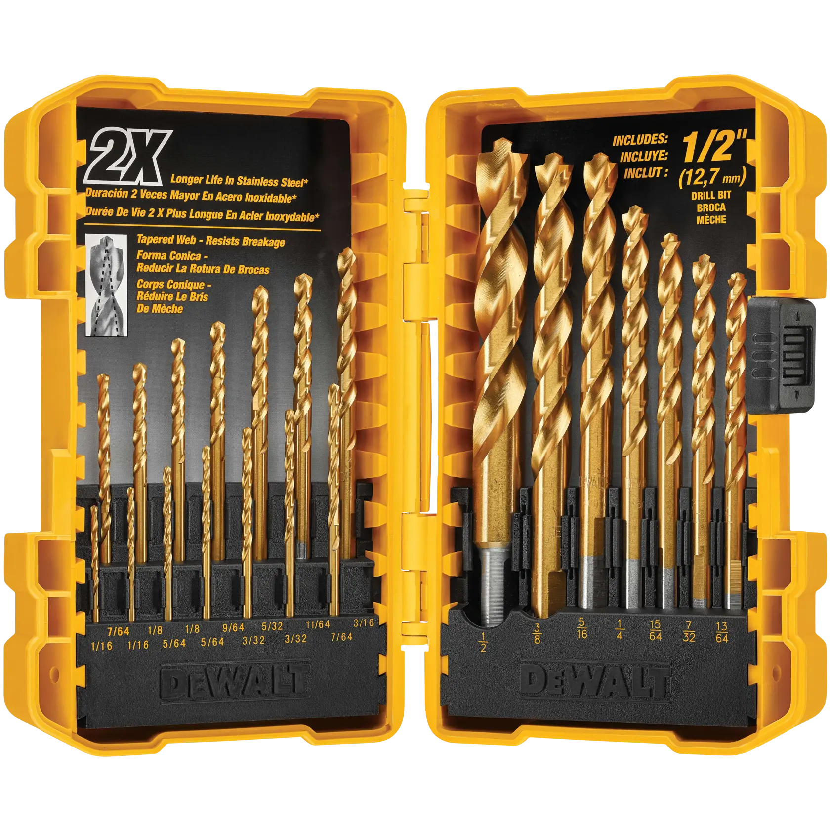 DEWALT IMPACT READY Titanium Drill Bit Set with Tough Case System