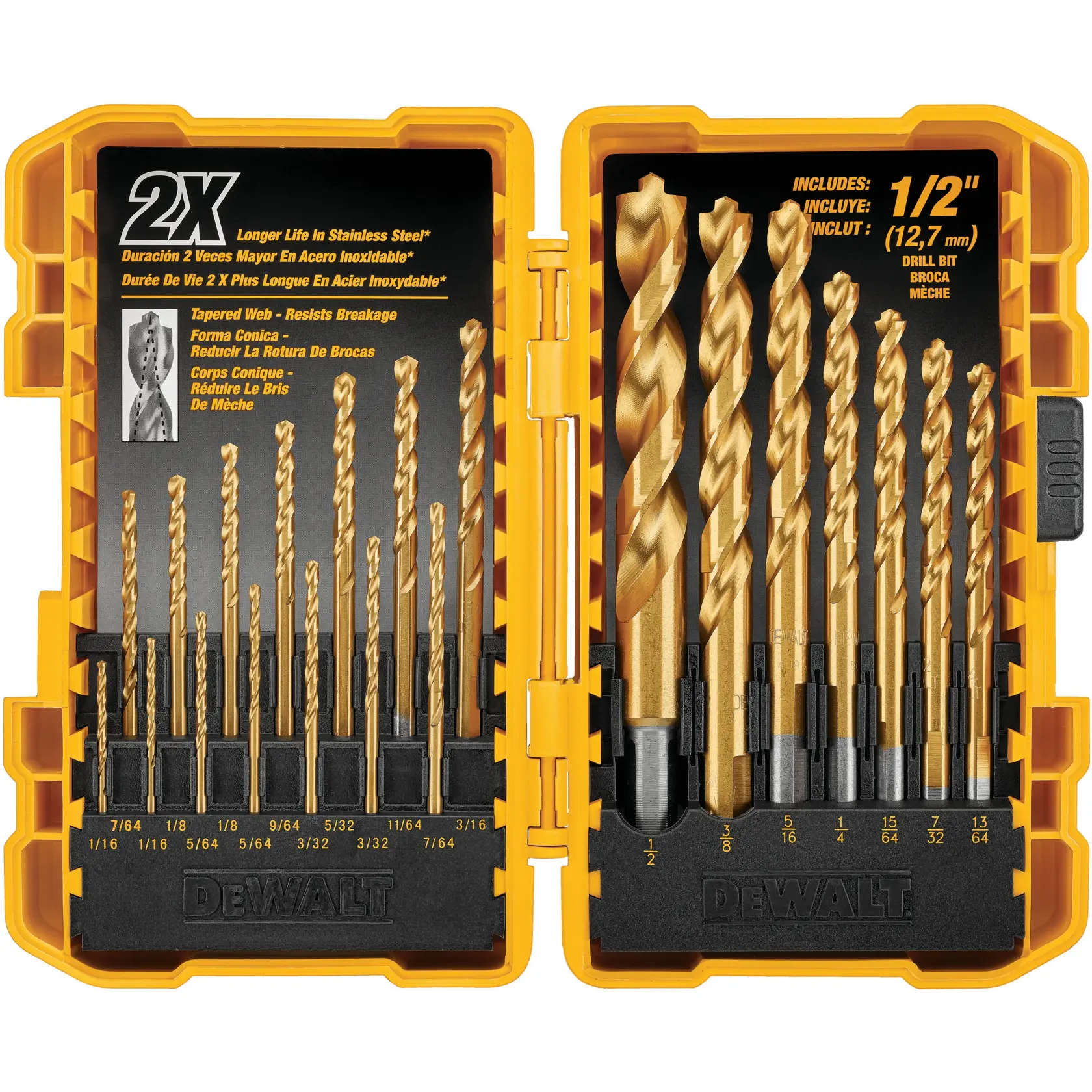DEWALT IMPACT READY Titanium Drill Bit Set with Tough Case System