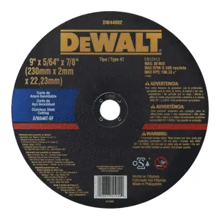 DEWALT® 9" x 2.0mm x 7/8" Fcw Inox Cutting