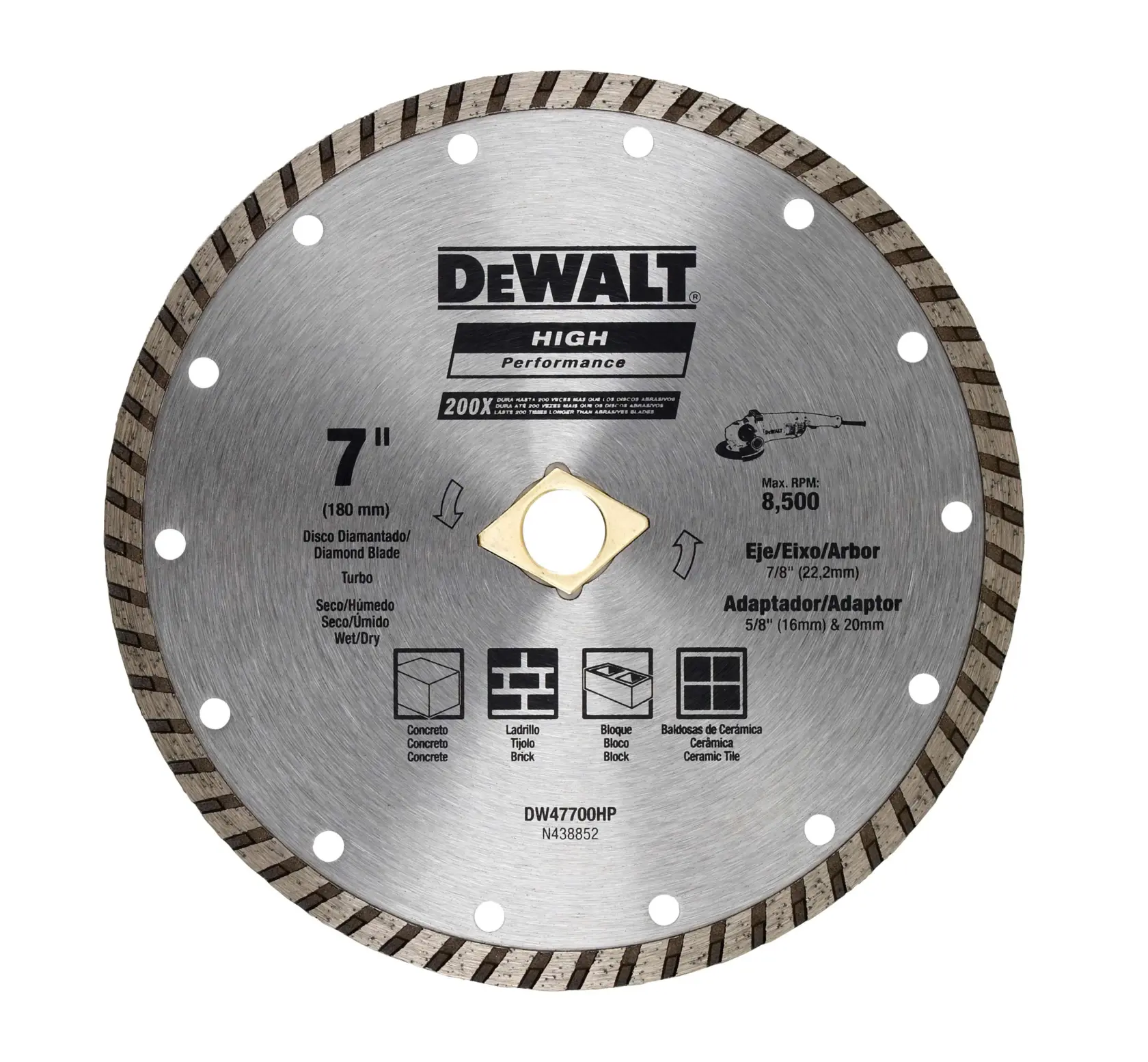 DEWALT® Hoja de Diamante Turbo de 7 Pulgadas (180mm)