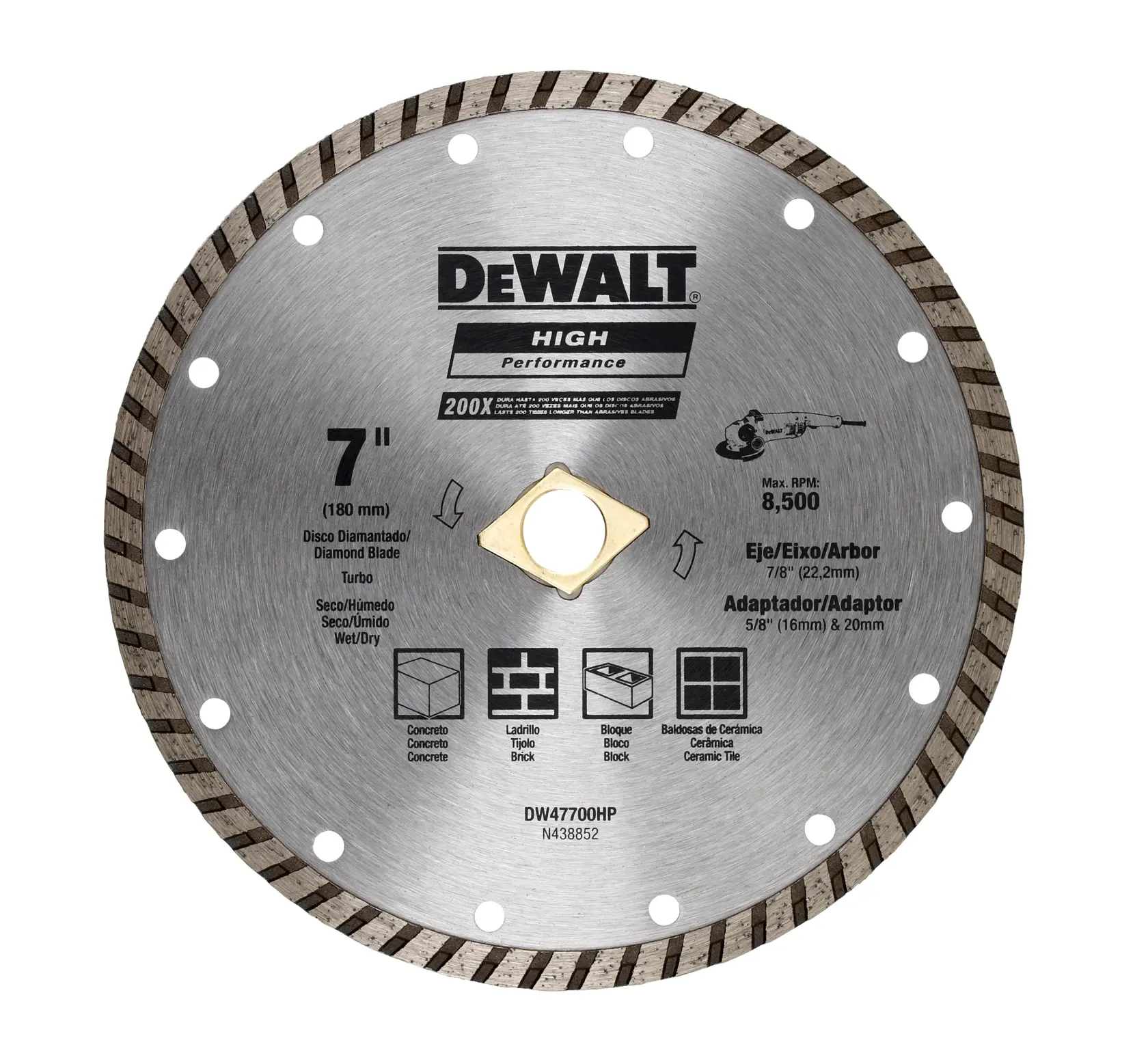 DEWALT® Disco Diamantado de 7" (180mm) Turbo