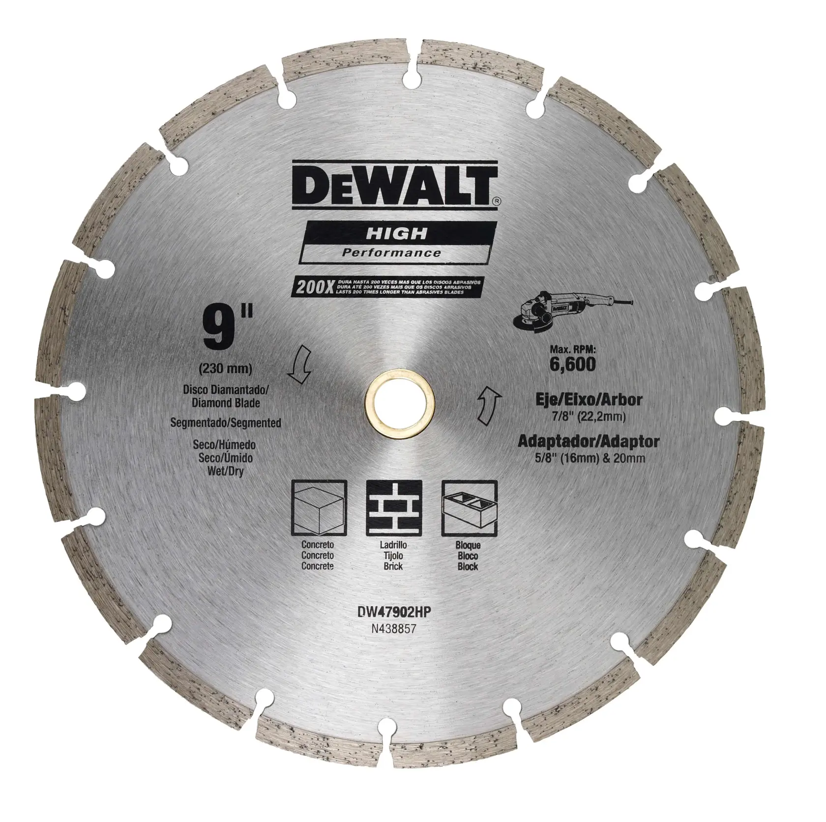 DEWALT® Hoja de Diamante Segmentada de 9 Pulgadas (230mm)