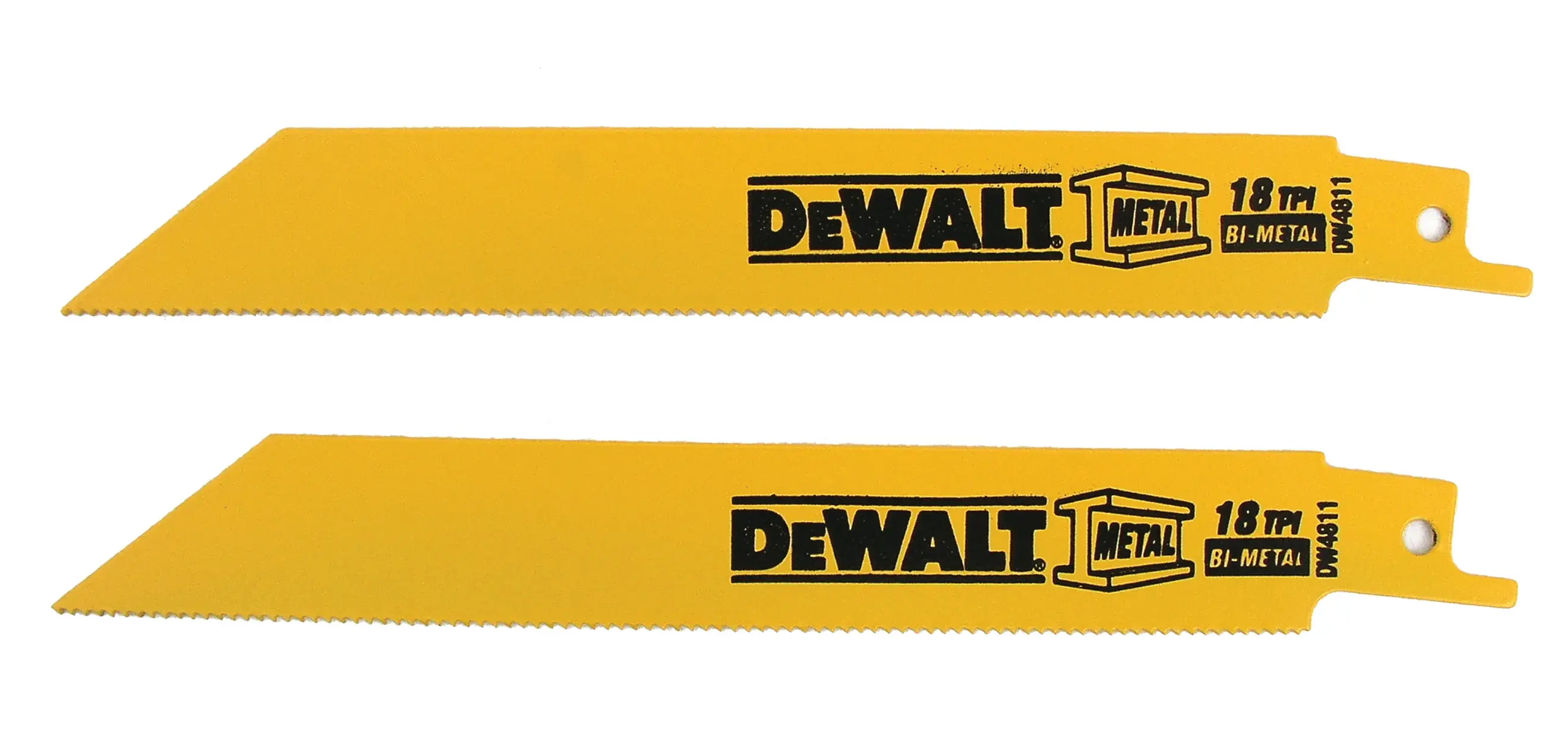 DEWALT® Hojas para Sierra Recíproca, Dorso Recto, 6 Pulgadas, 18 Tpi (Paquete de 2)